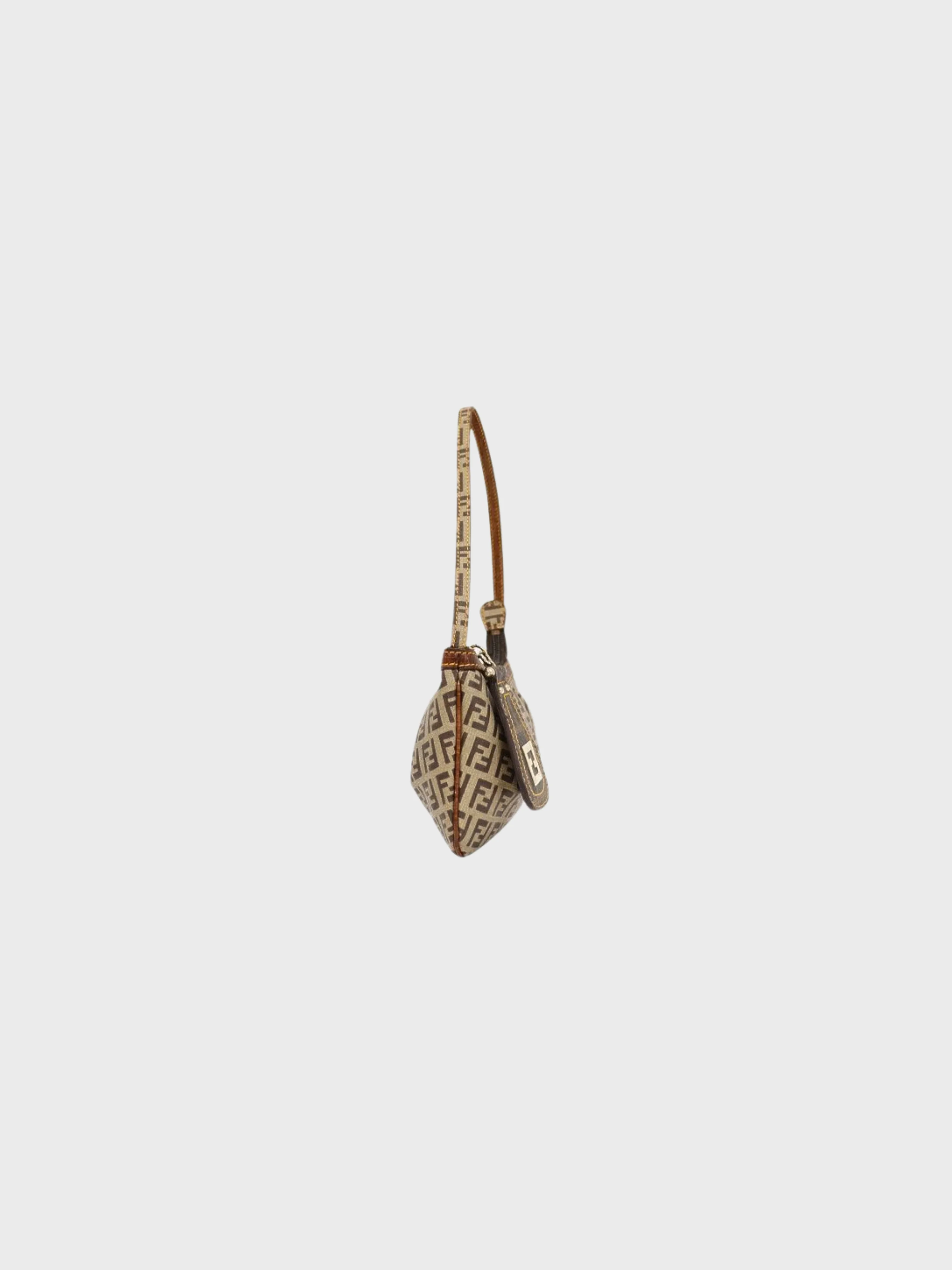 Fendi 2008 Beige Brown Zucchino Pochette - Image 3