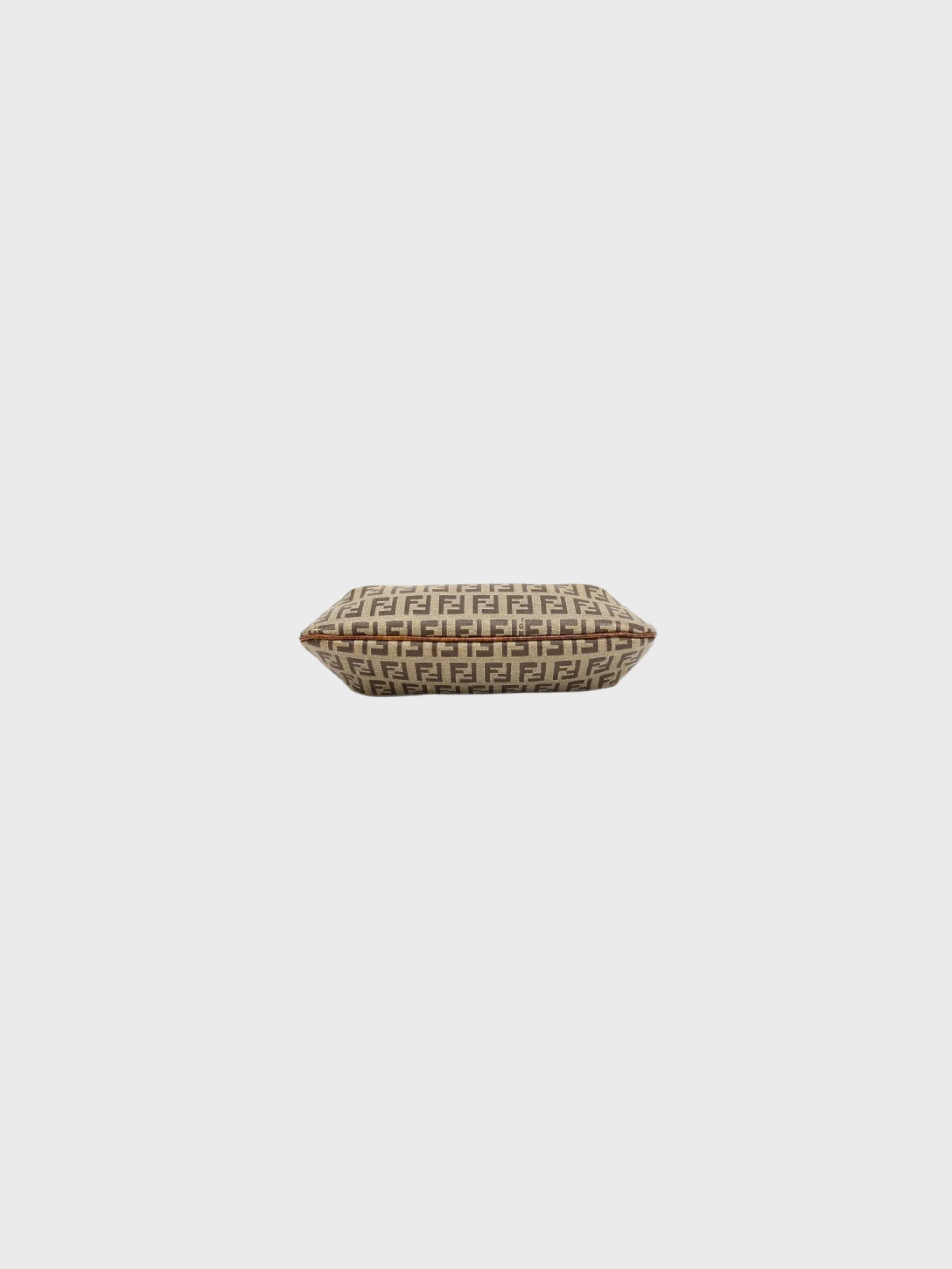 Fendi 2008 Beige Brown Zucchino Pochette - Image 4