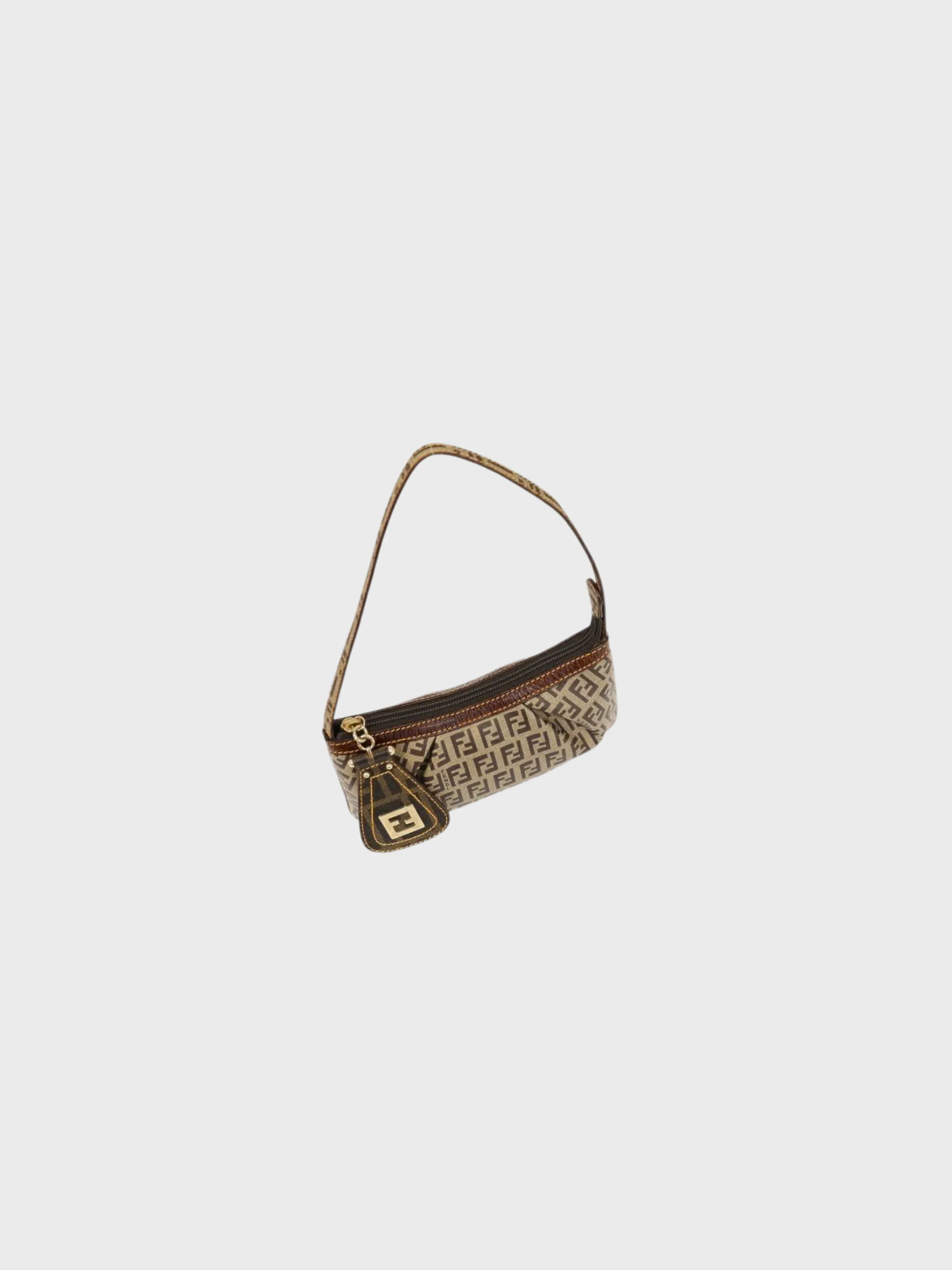 Fendi 2008 Beige Brown Zucchino Pochette - Image 5