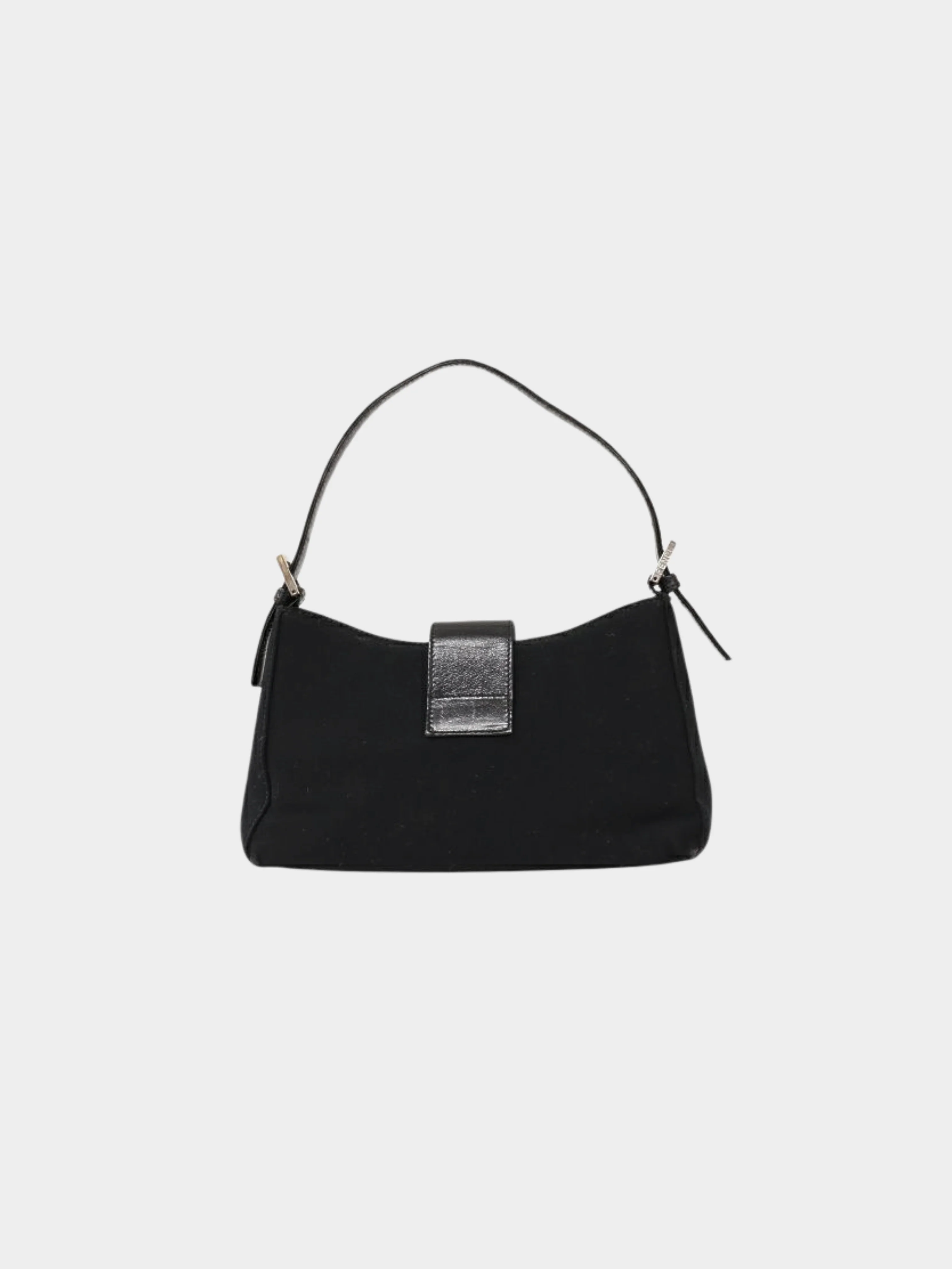 Fendi 2000s Black Cotton Baguette Bag - Image 2