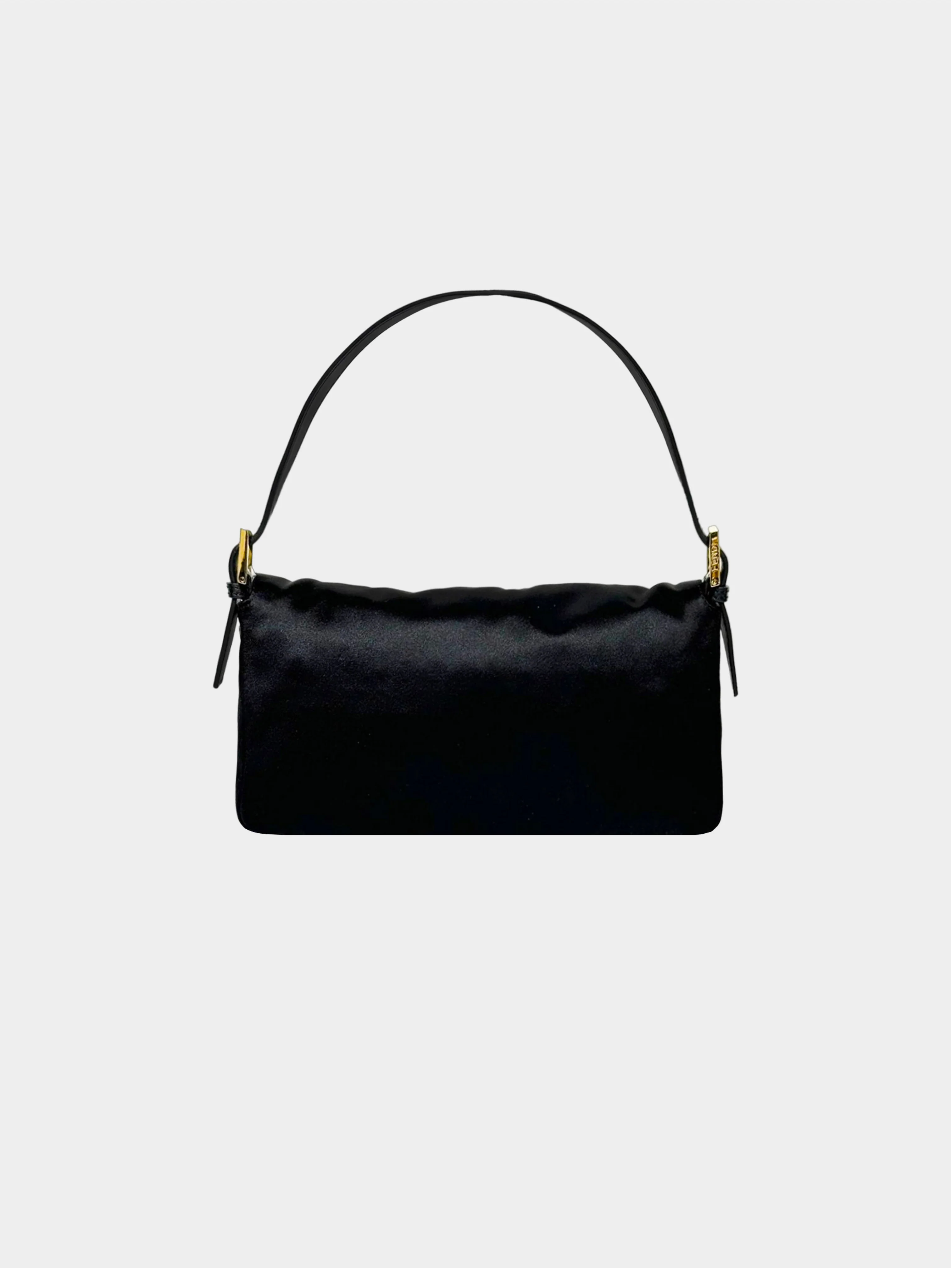 Fendi 2000s Black Satin Rhinestone Baguette - Image 2