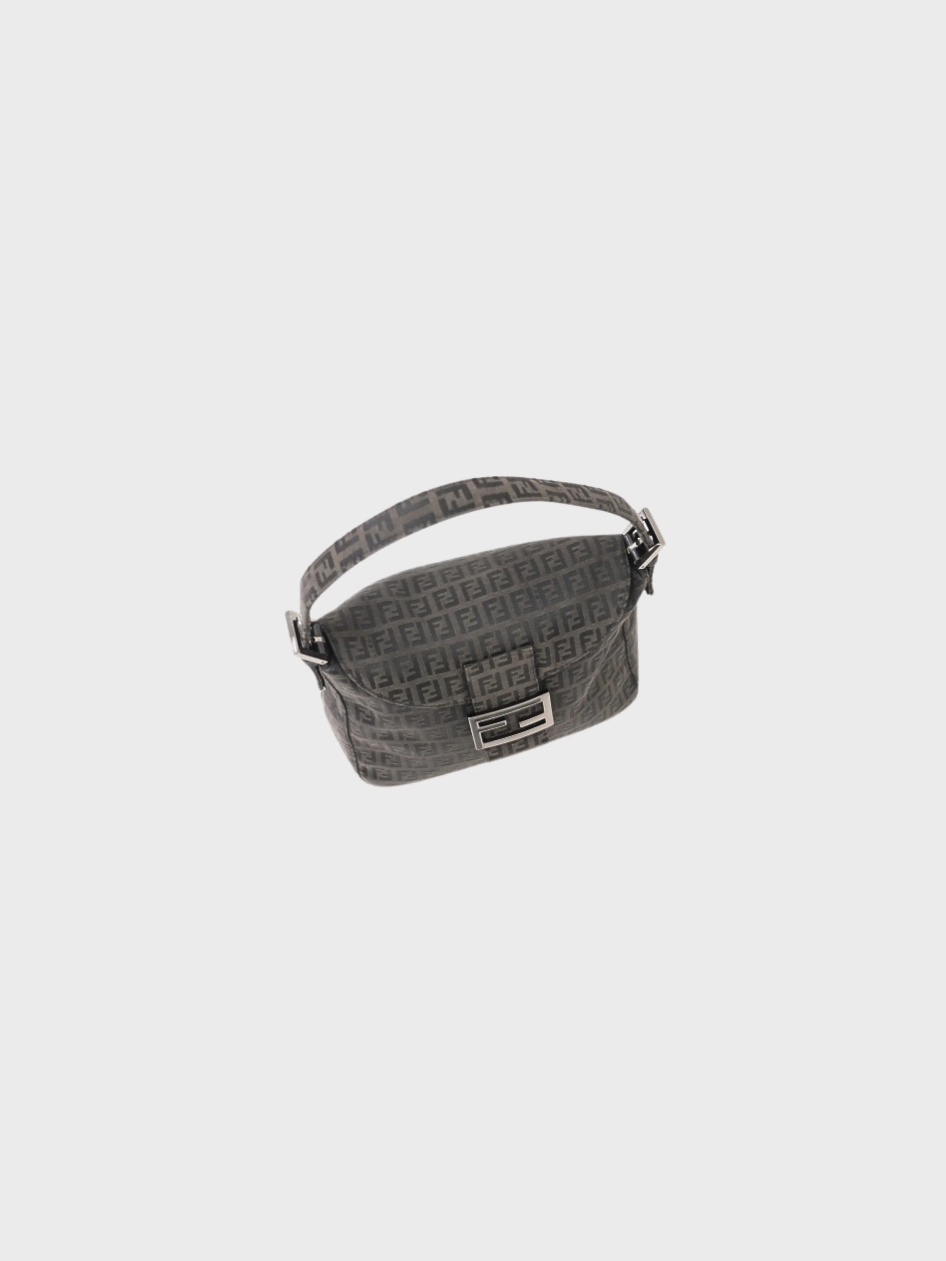 Fendi 2000s Black Zucchino Canvas Mamma Baguette Bag - Image 6
