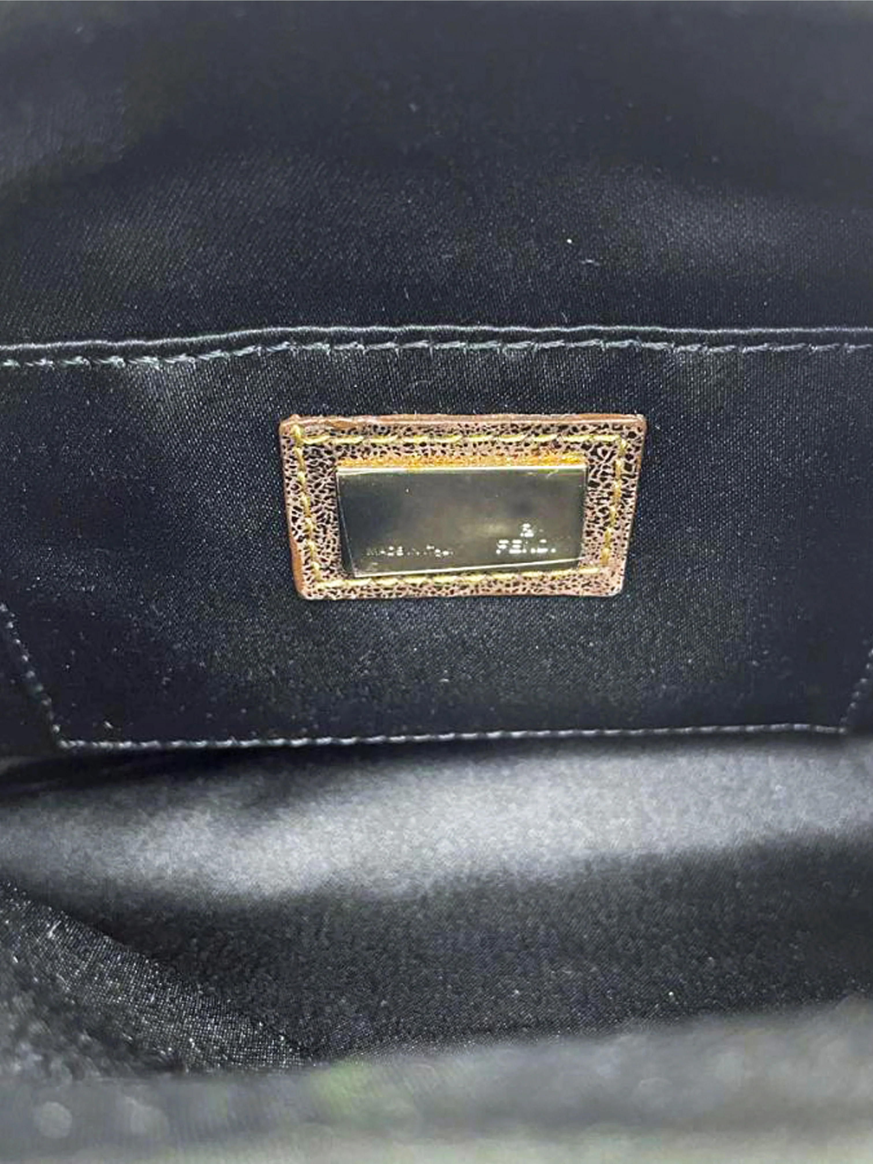 Fendi 2000s Bronze Ruched Beaded Borderline Clutch - Image 4