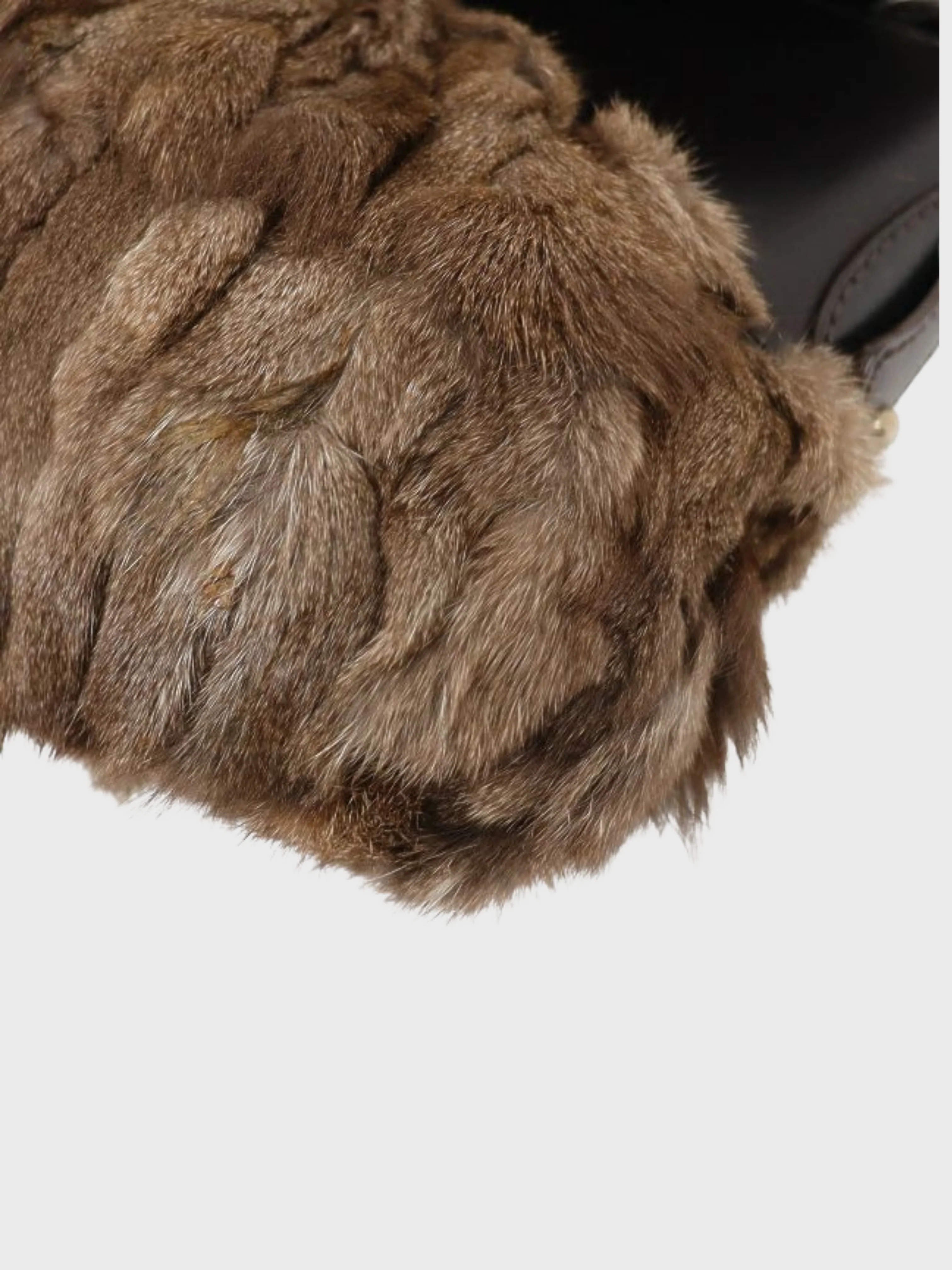 Fendi 2000s Brown Fur Leather One-Shoulder Bag - Image 6