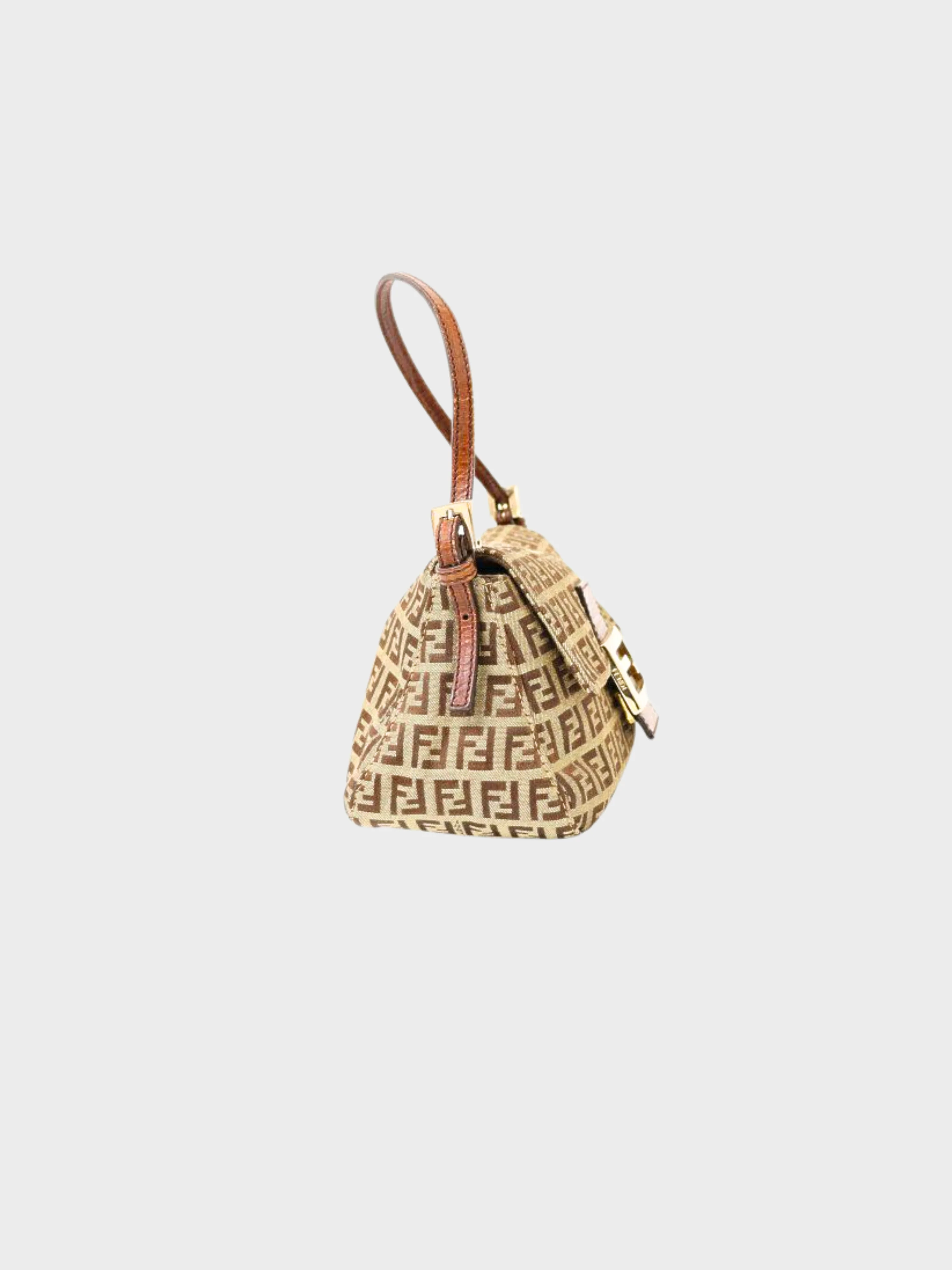 Fendi 2000s Brown Monogrammed Mamma Baguette - Image 3