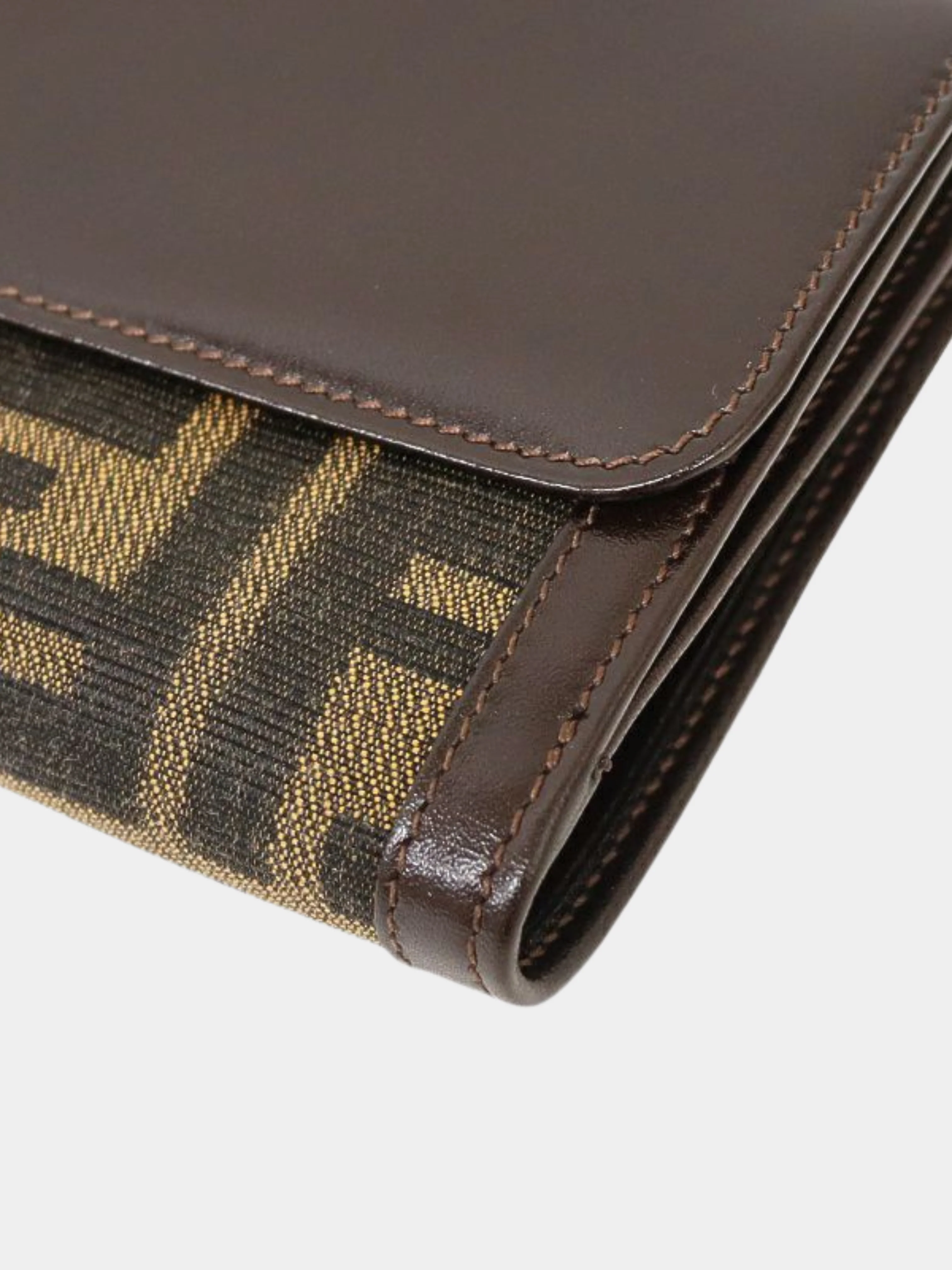 Fendi 2000s Brown Zucca Canvas Leather Wallet - Image 4