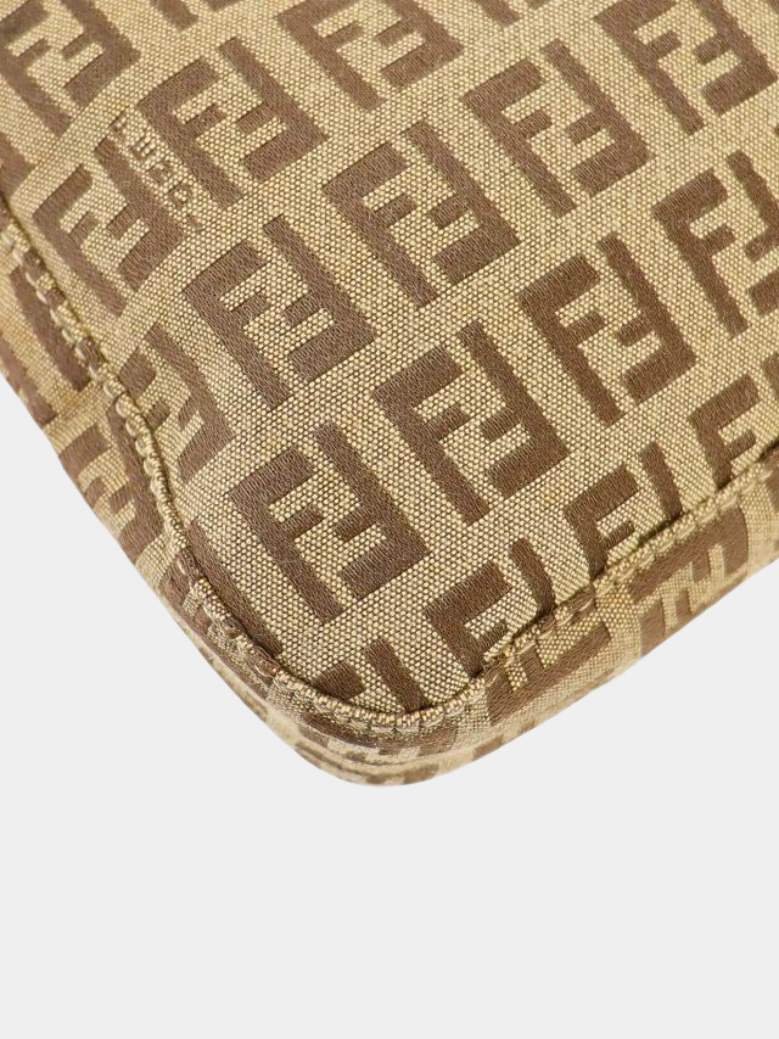 Fendi 2000s Brown Zucchino Monogram Shoulder Bag - Image 2
