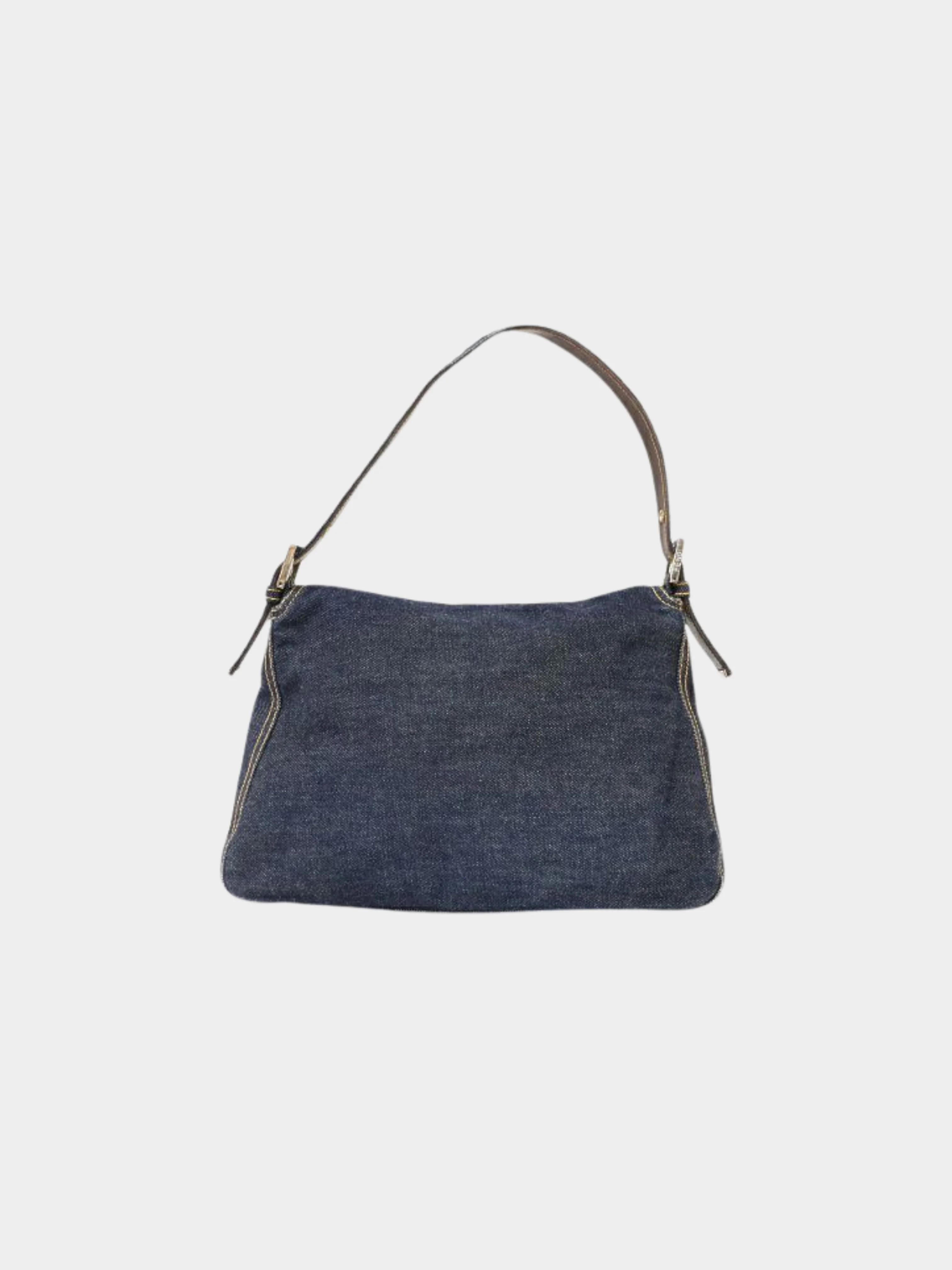 Fendi 2000s Dark Blue Denim Mama Baguette Bag - Image 2