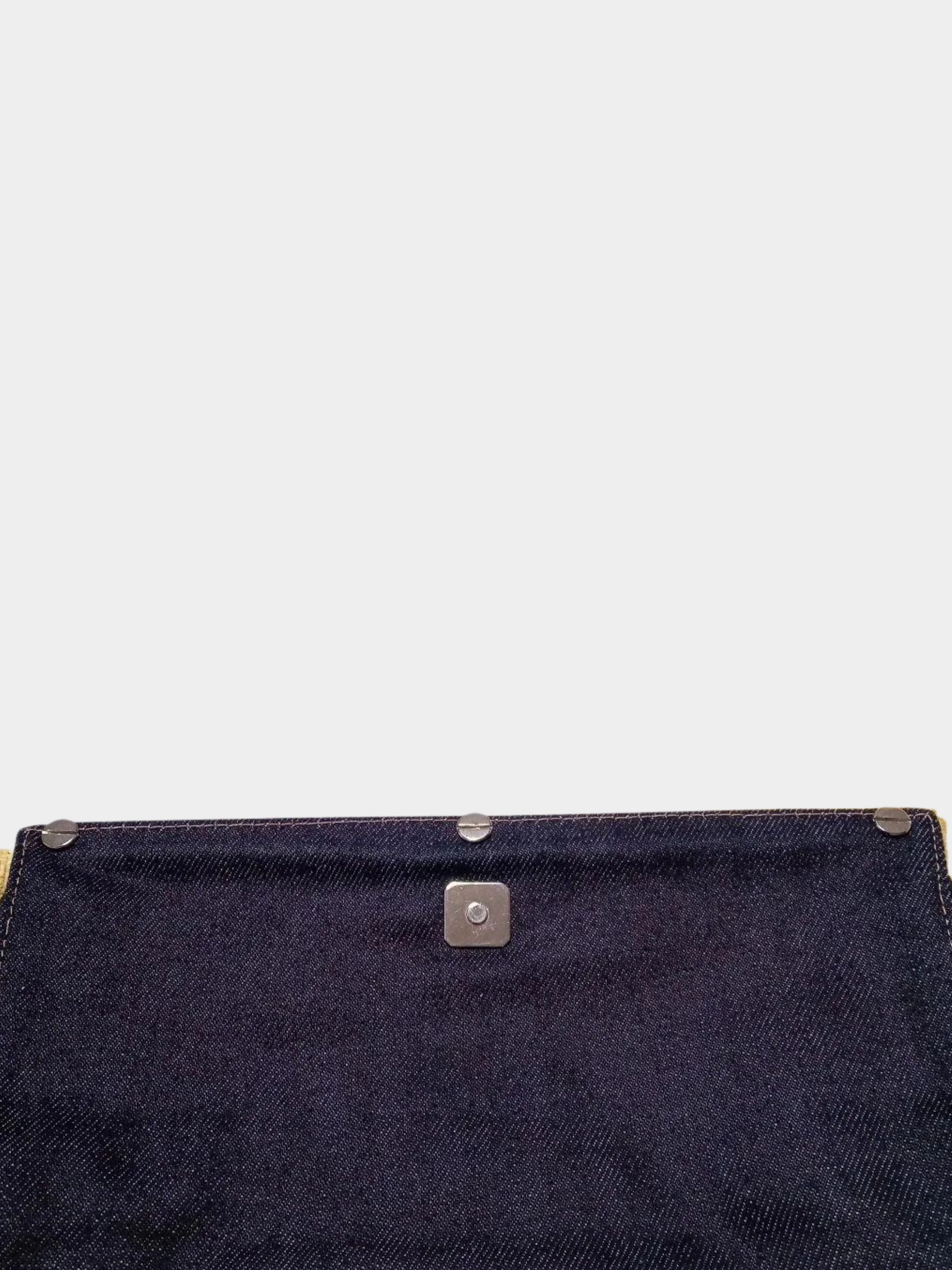 Fendi 2000s Denim Shoulder Pochette Bag - Image 6
