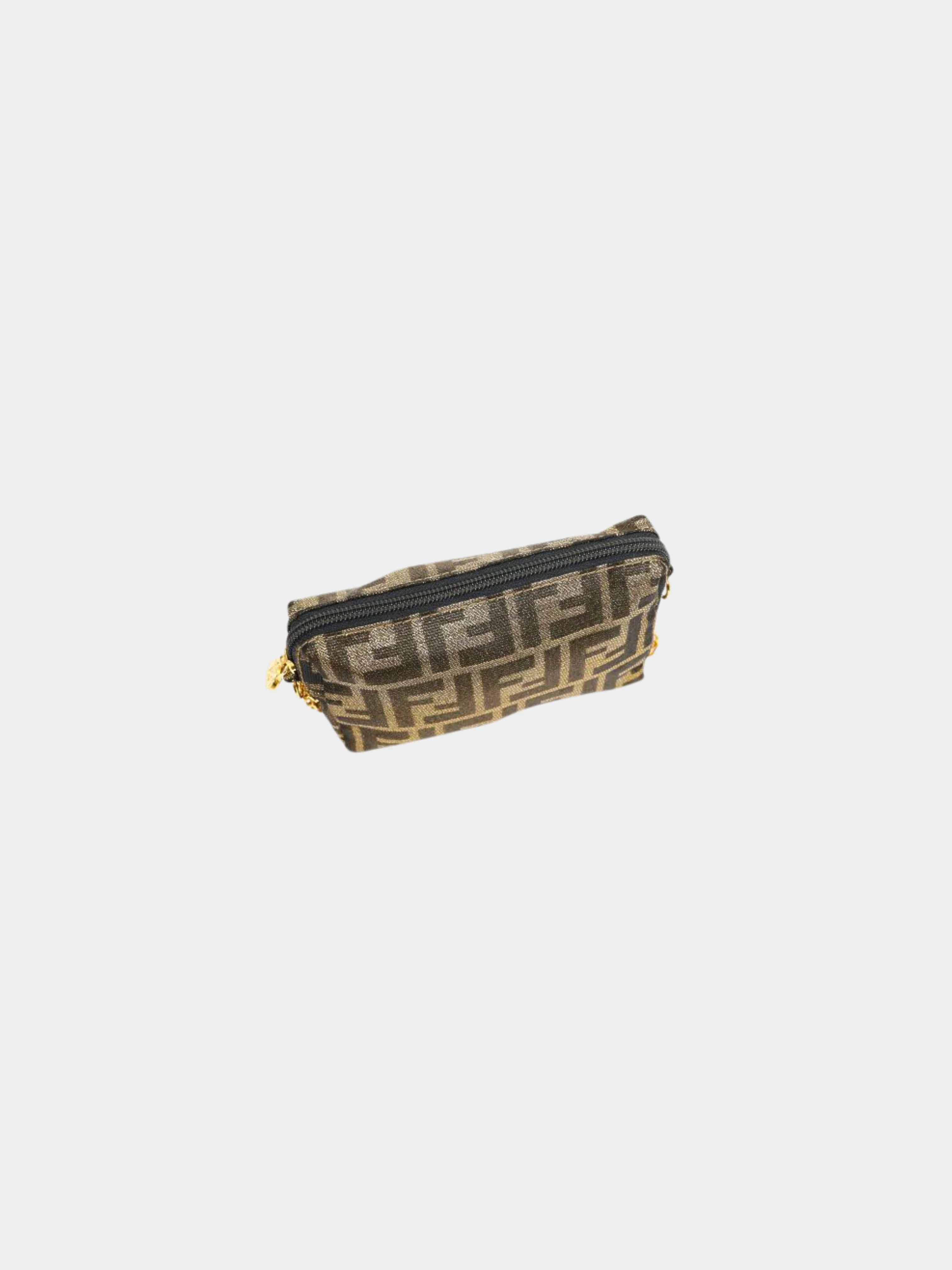Fendi 2000s Gold Black Zucca Chain Shoulder Bag - Image 6