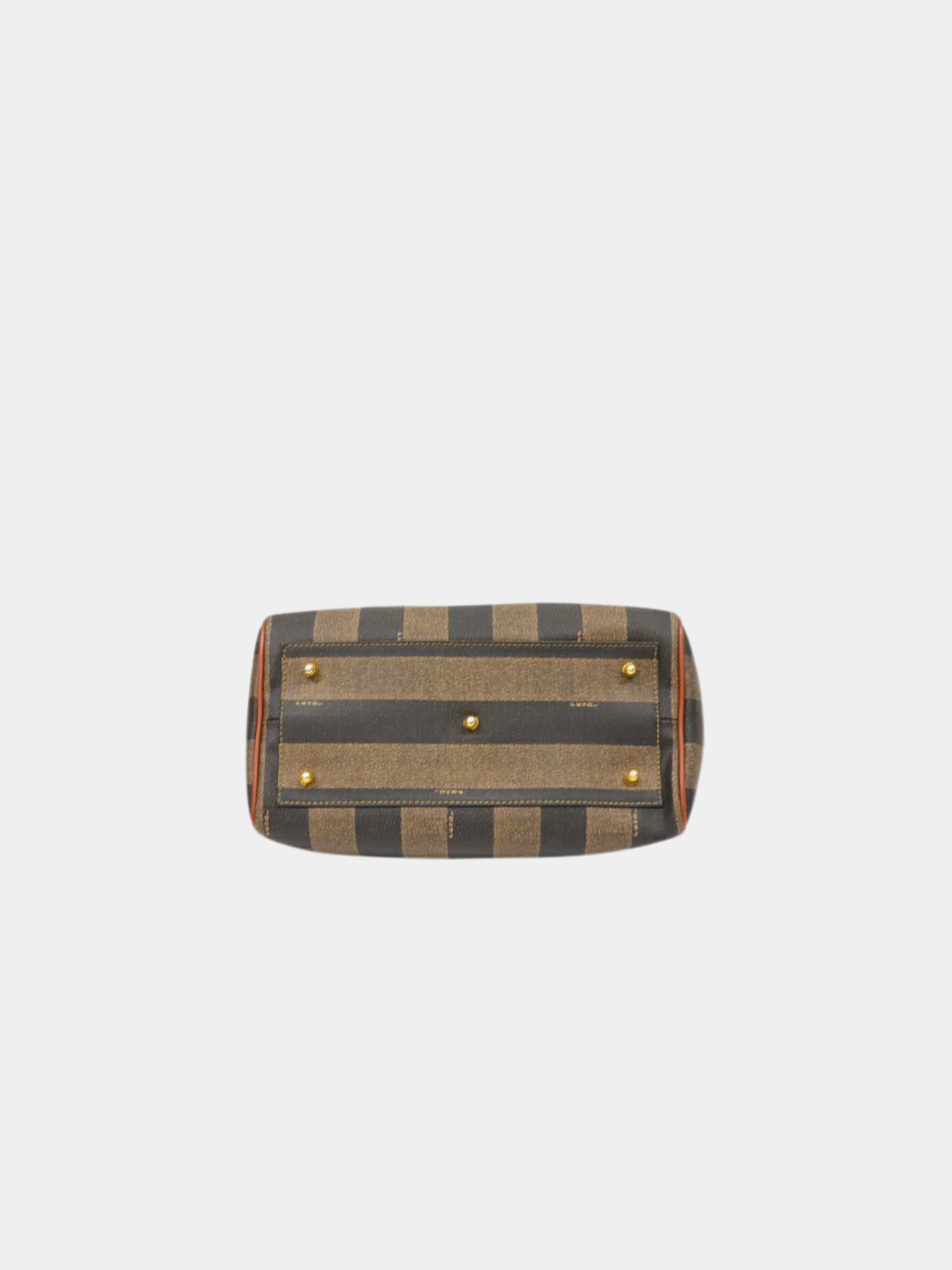 Fendi 2000s Khaki Black Brown Pequin Stripe 2-Way Bag - Image 4