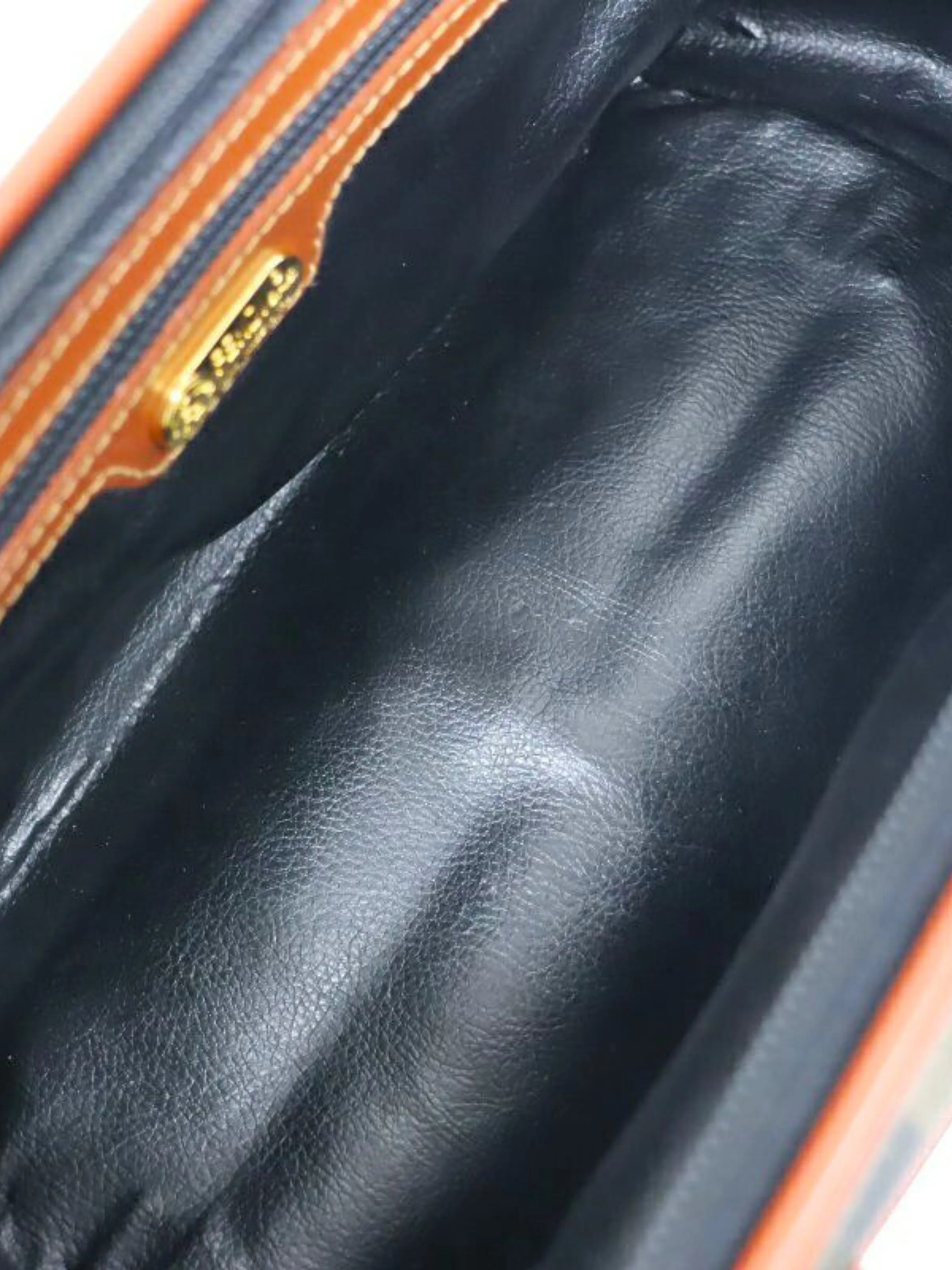 Fendi 2000s Khaki Black Brown Pequin Stripe 2-Way Bag - Image 9