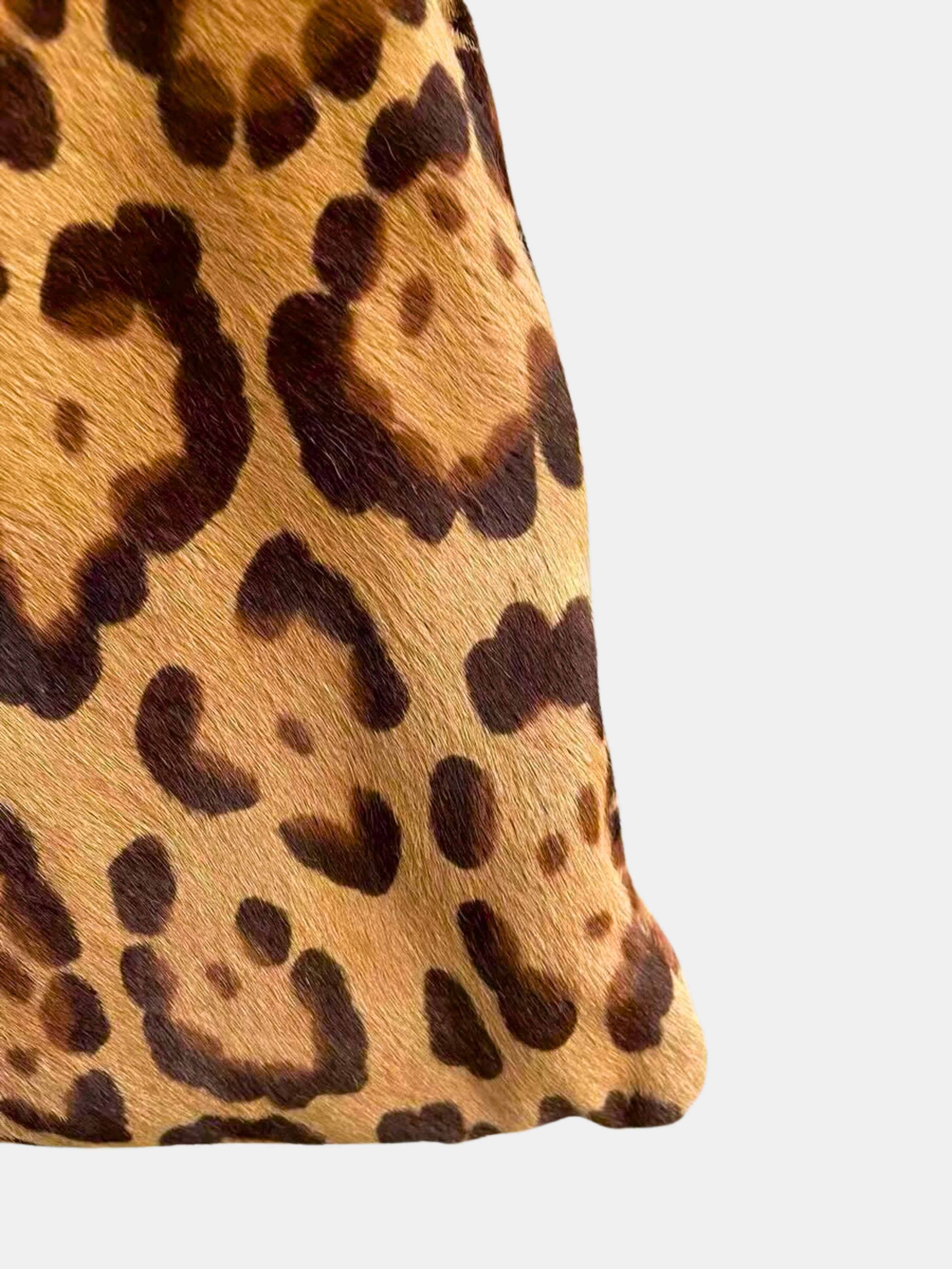 Fendi 2000s Leopard Pony Hair Ring Handle Bag - Image 7