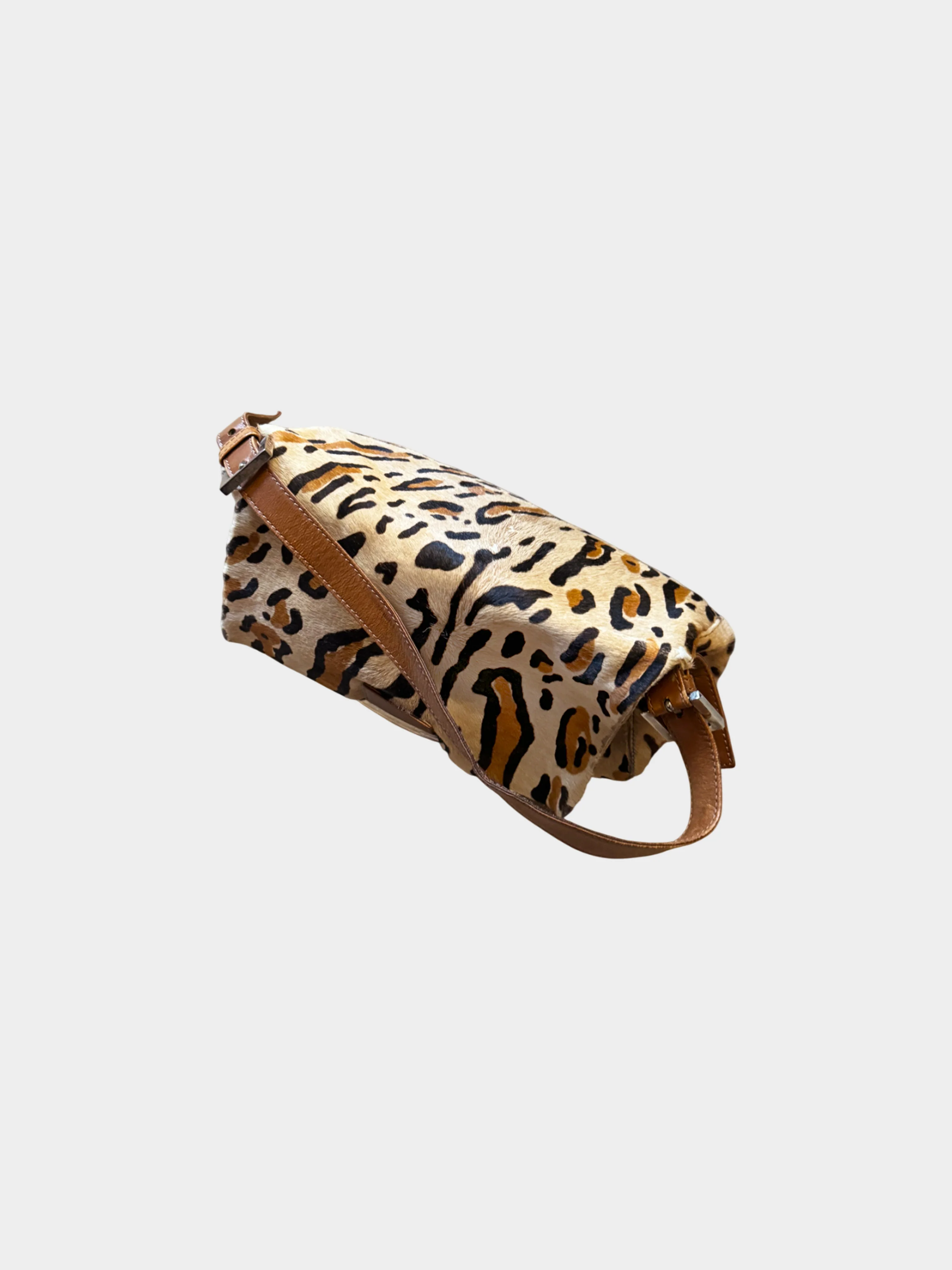 Fendi 2000s Leopard Print Pony Hair Mama Baguette - Image 2
