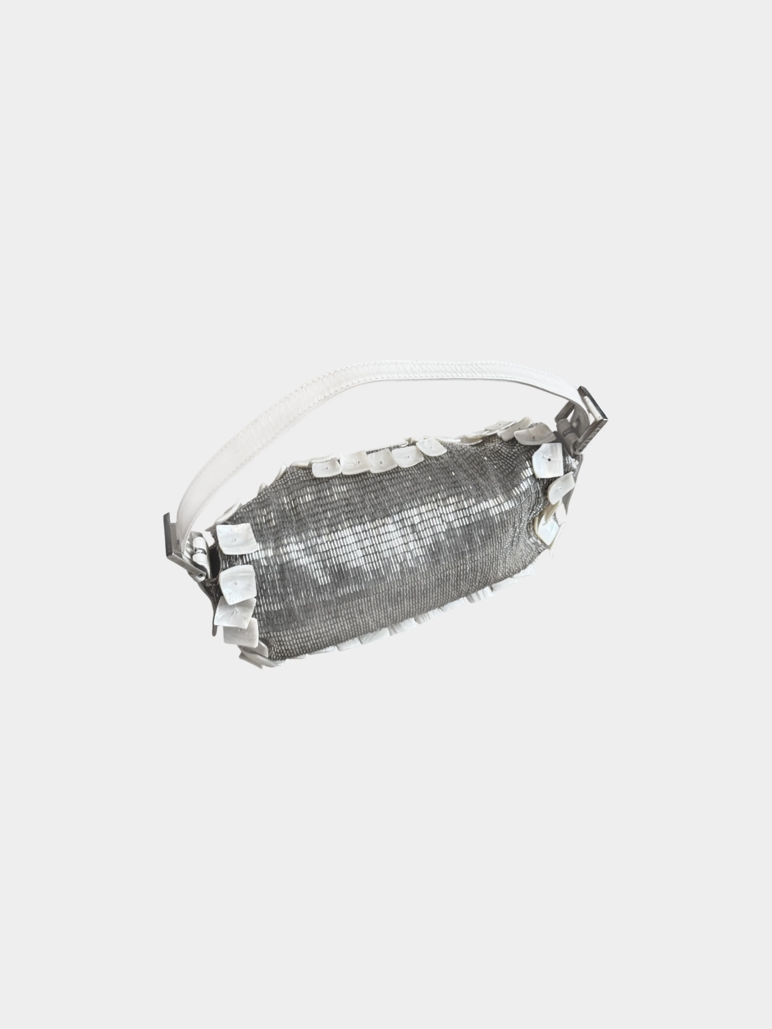 Fendi 2000s Mother of Pearl Glitter Beaded Baguette - Image 3