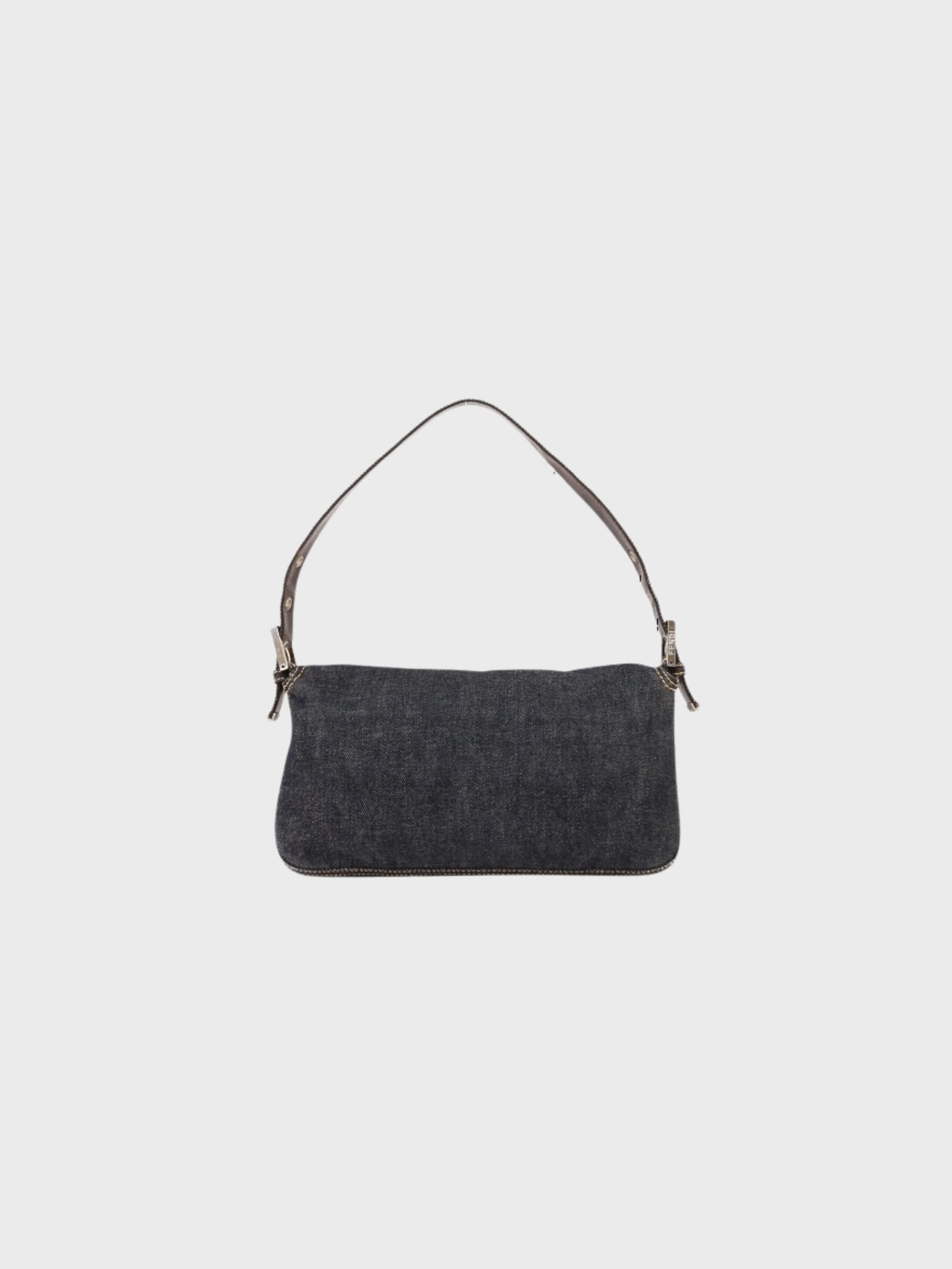 Fendi 2000s Navy Denim Baguette Shoulder Bag - Image 2