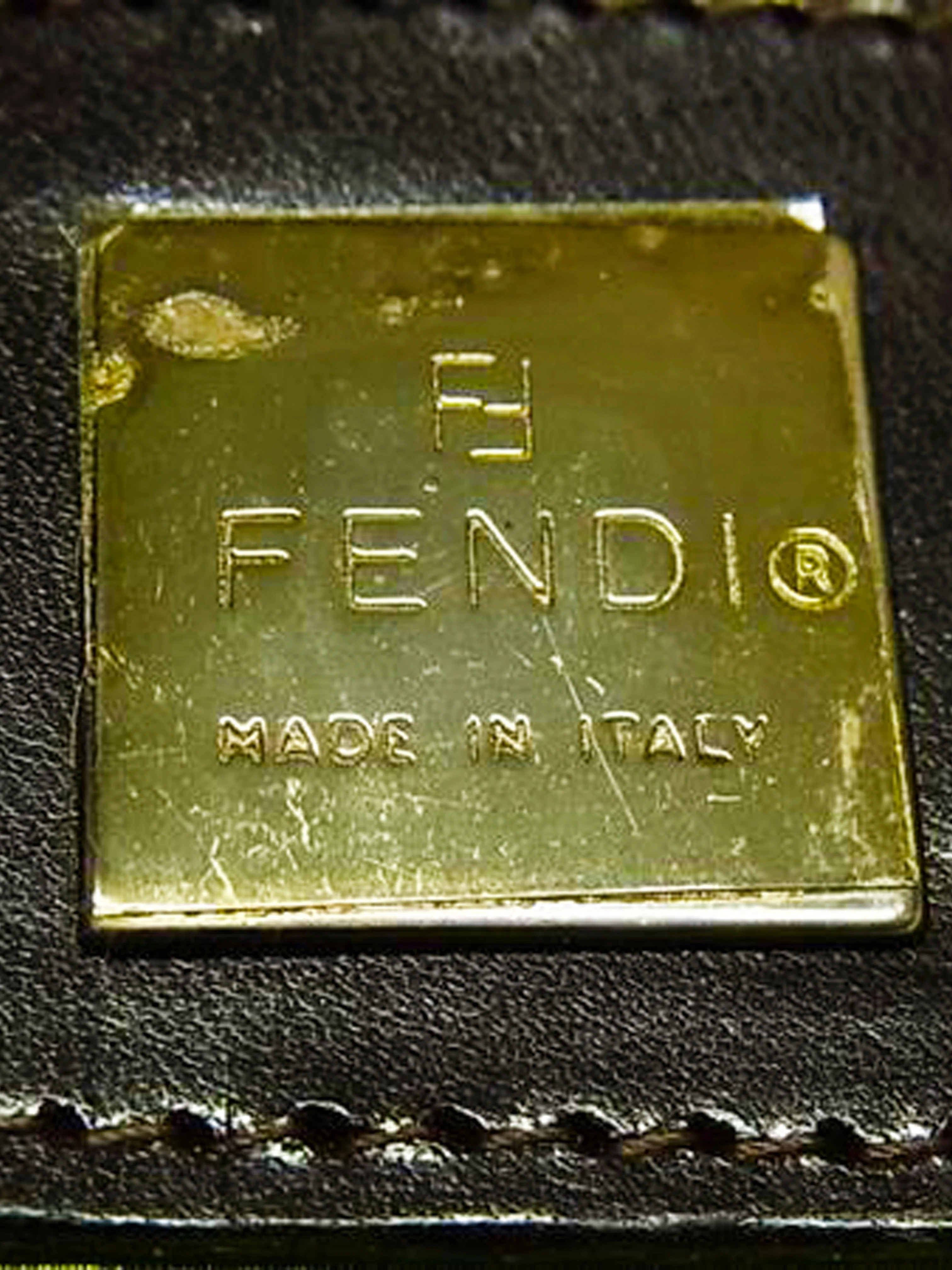 Fendi 2000s Pink and Brown Pony Hair Cow Print Baguette - Image 7