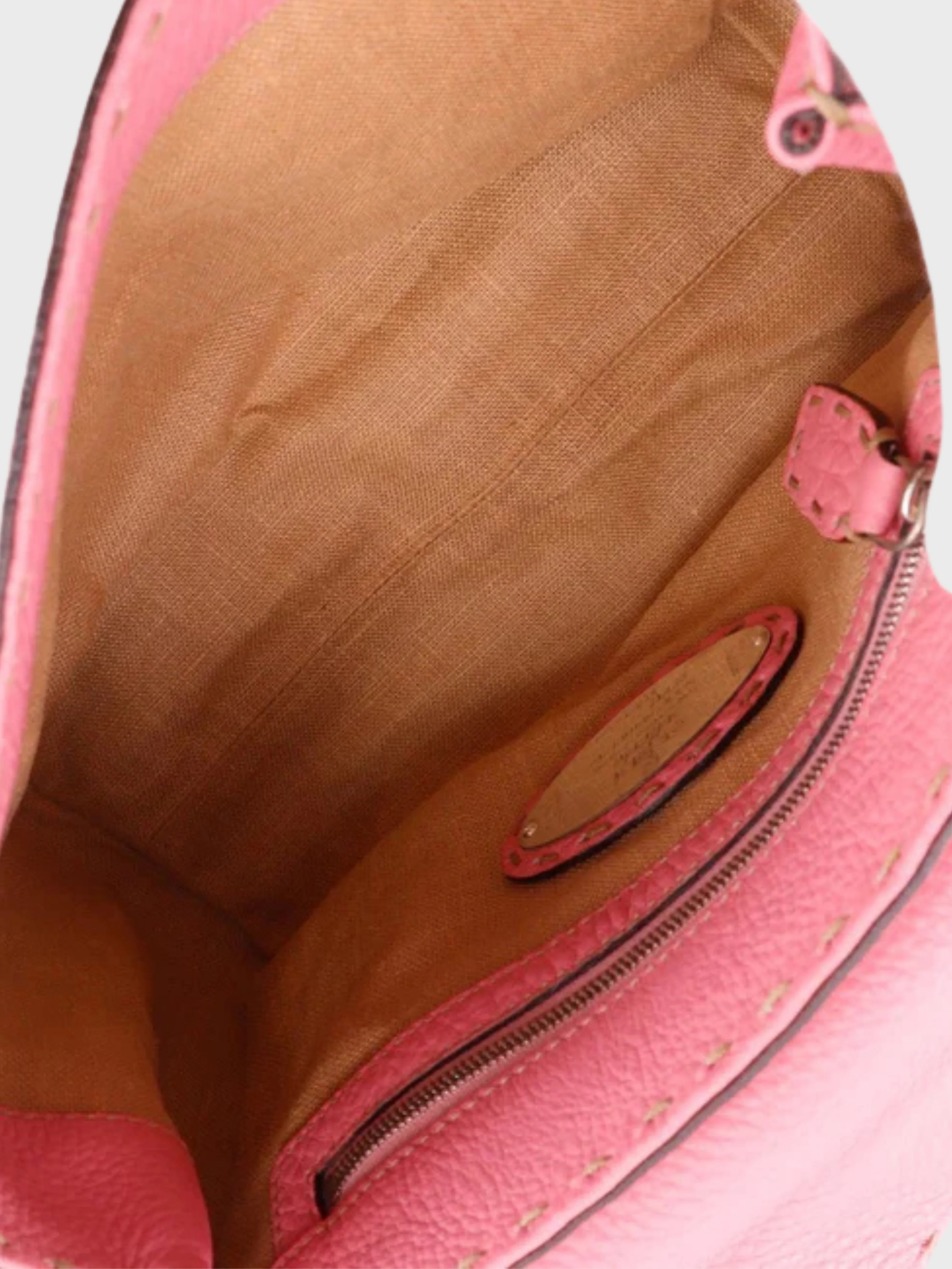 Fendi 2000s Pink Calf Leather Selleria Mini Linda Handbag - Image 4
