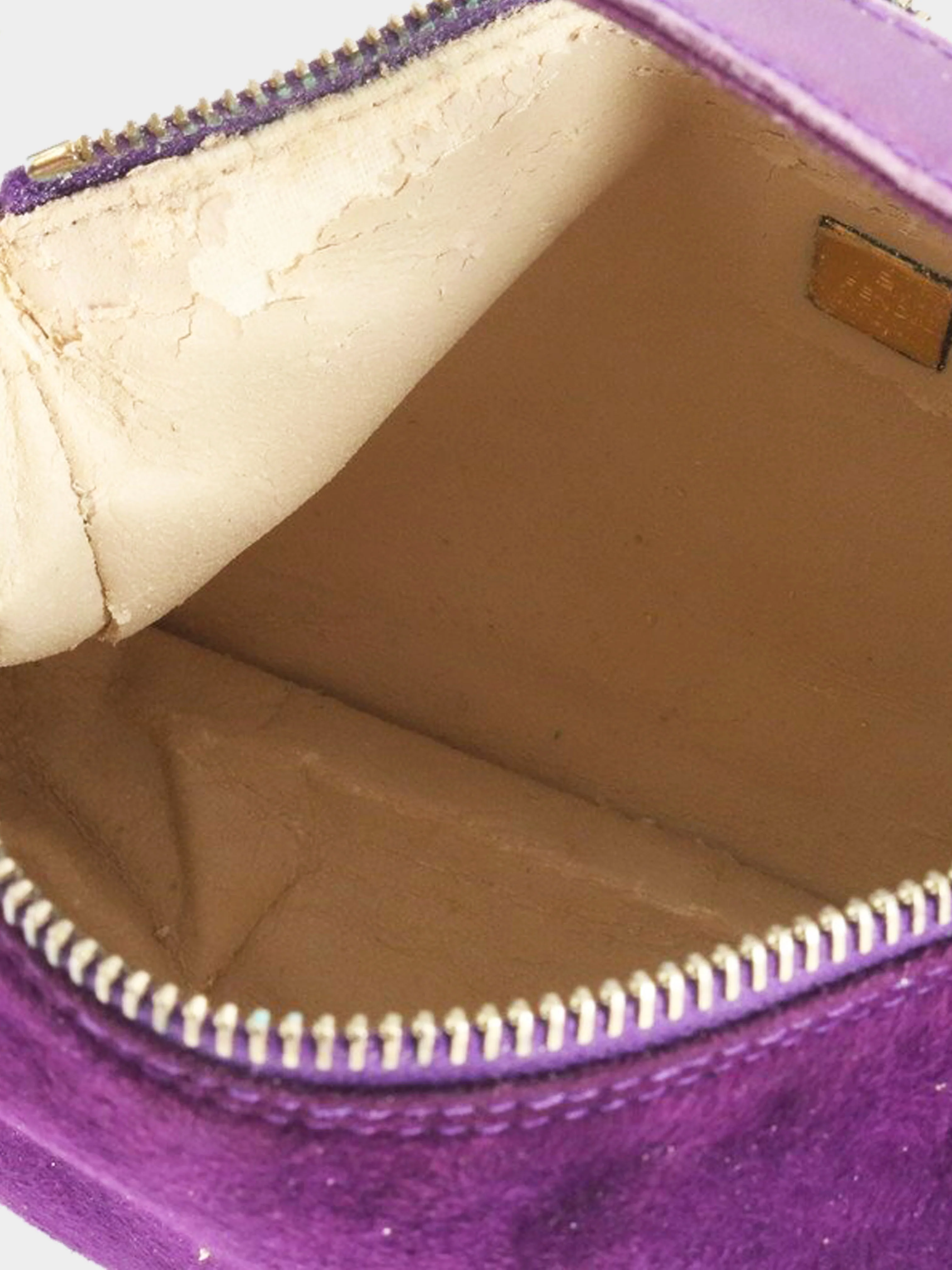 Fendi 2000s Purple Suede Mini Top Handle Bag - Image 5