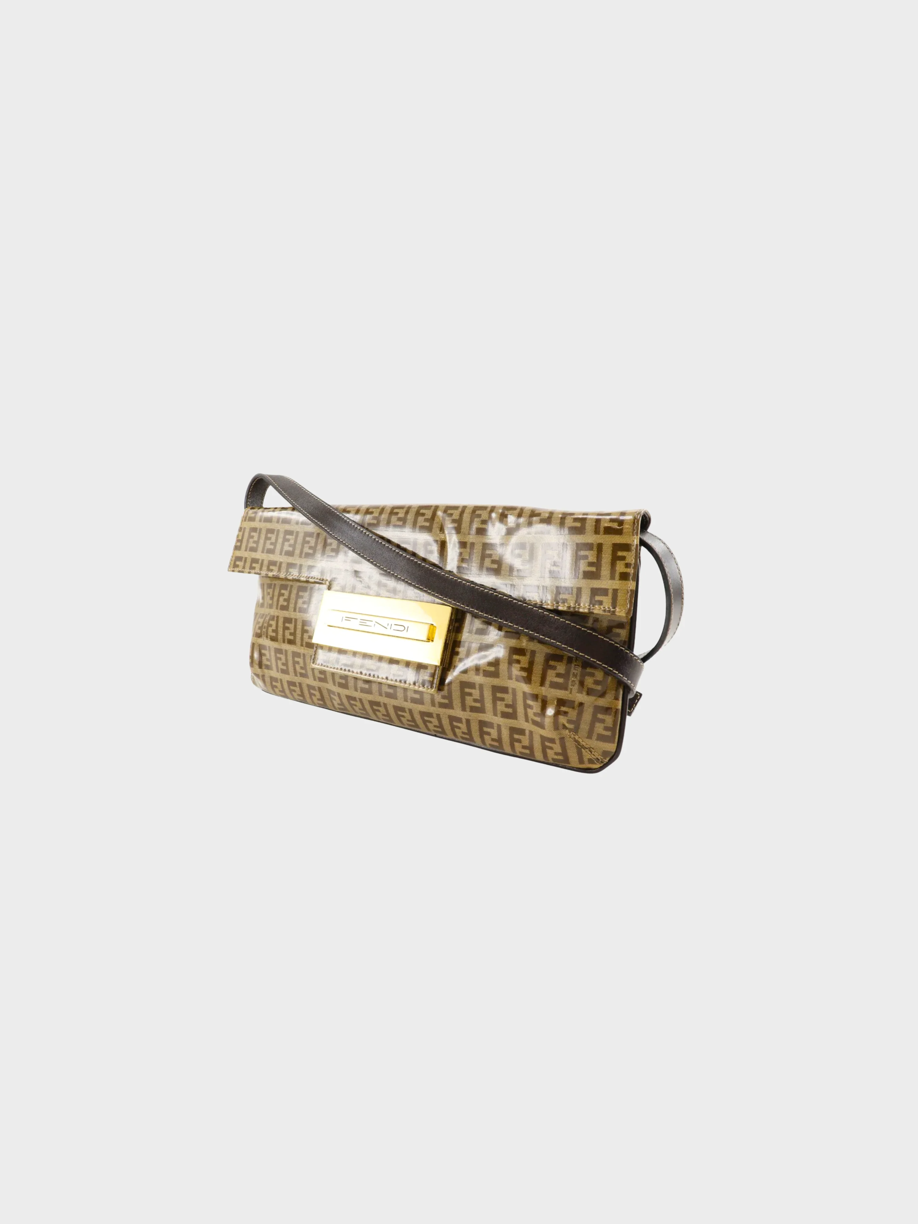 Fendi 2000s Vinyl Monogram Zucchino Two Way Shoulder Bag - Image 2