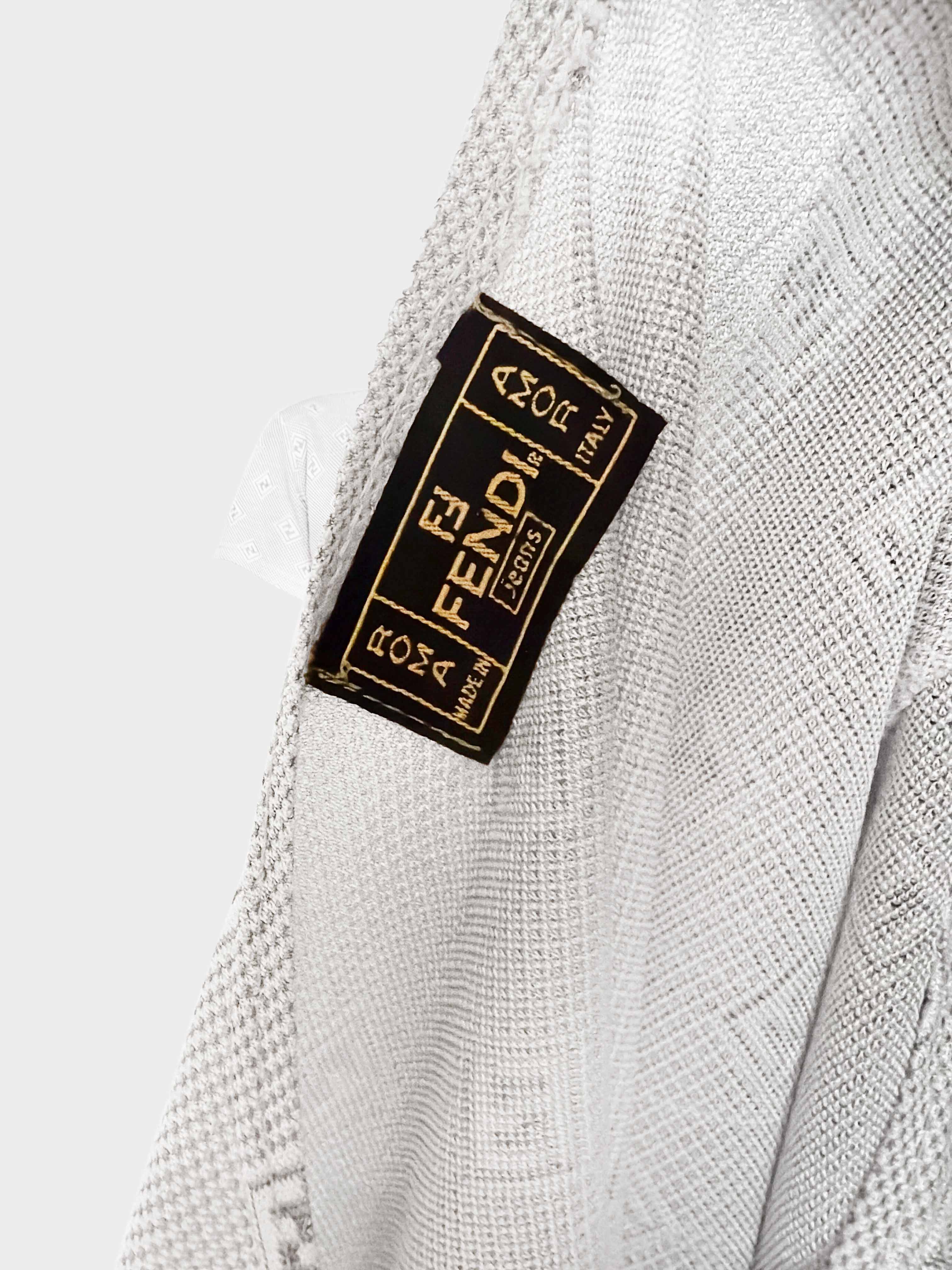 Fendi 2000s White FF Logo Knit Top - Image 3