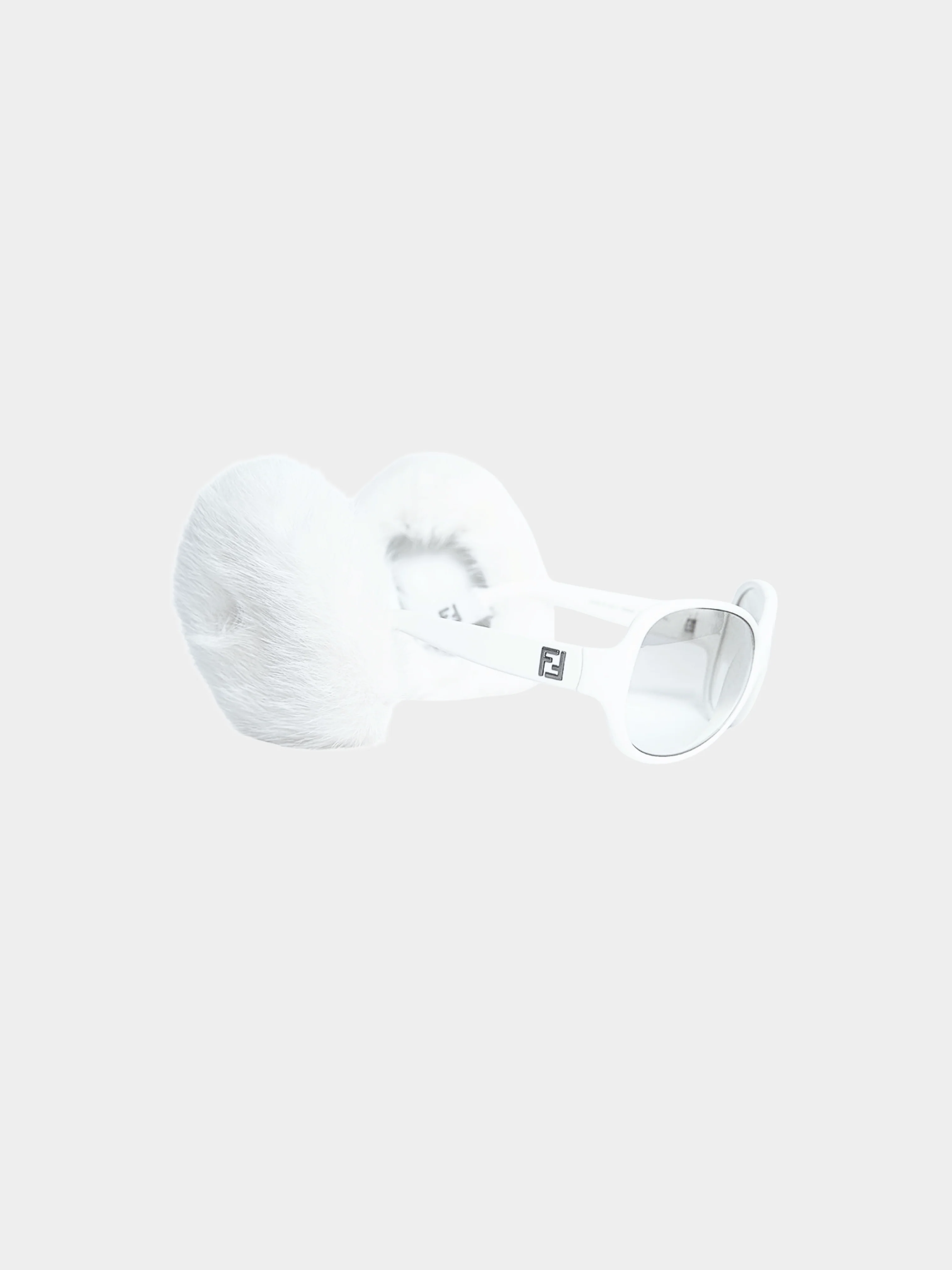 Fendi 2000s White Limited Edition Sunglass and Earmuffs Set - Image 2