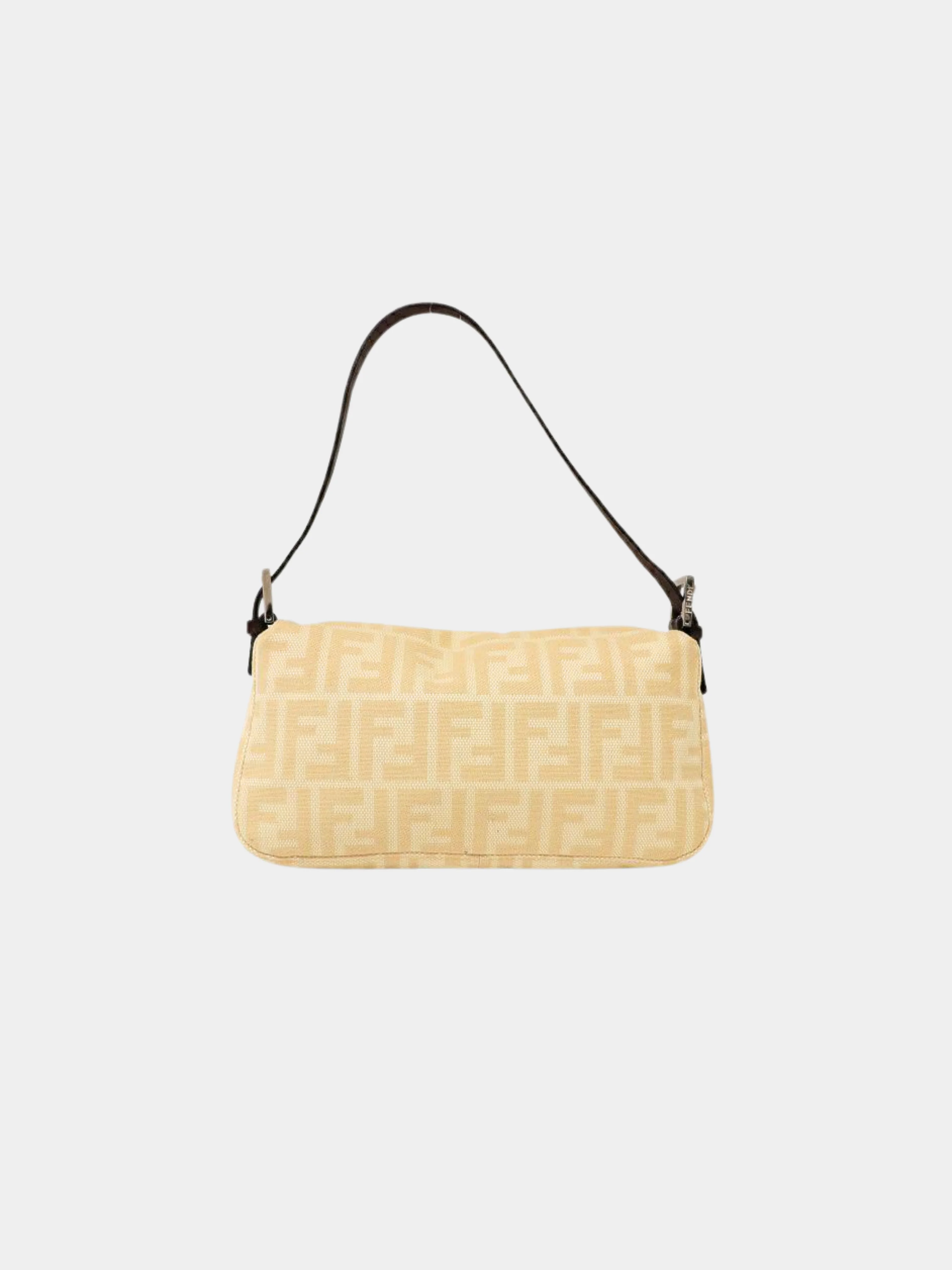 Fendi 2000s White Zucca Baguette Bag - Image 2