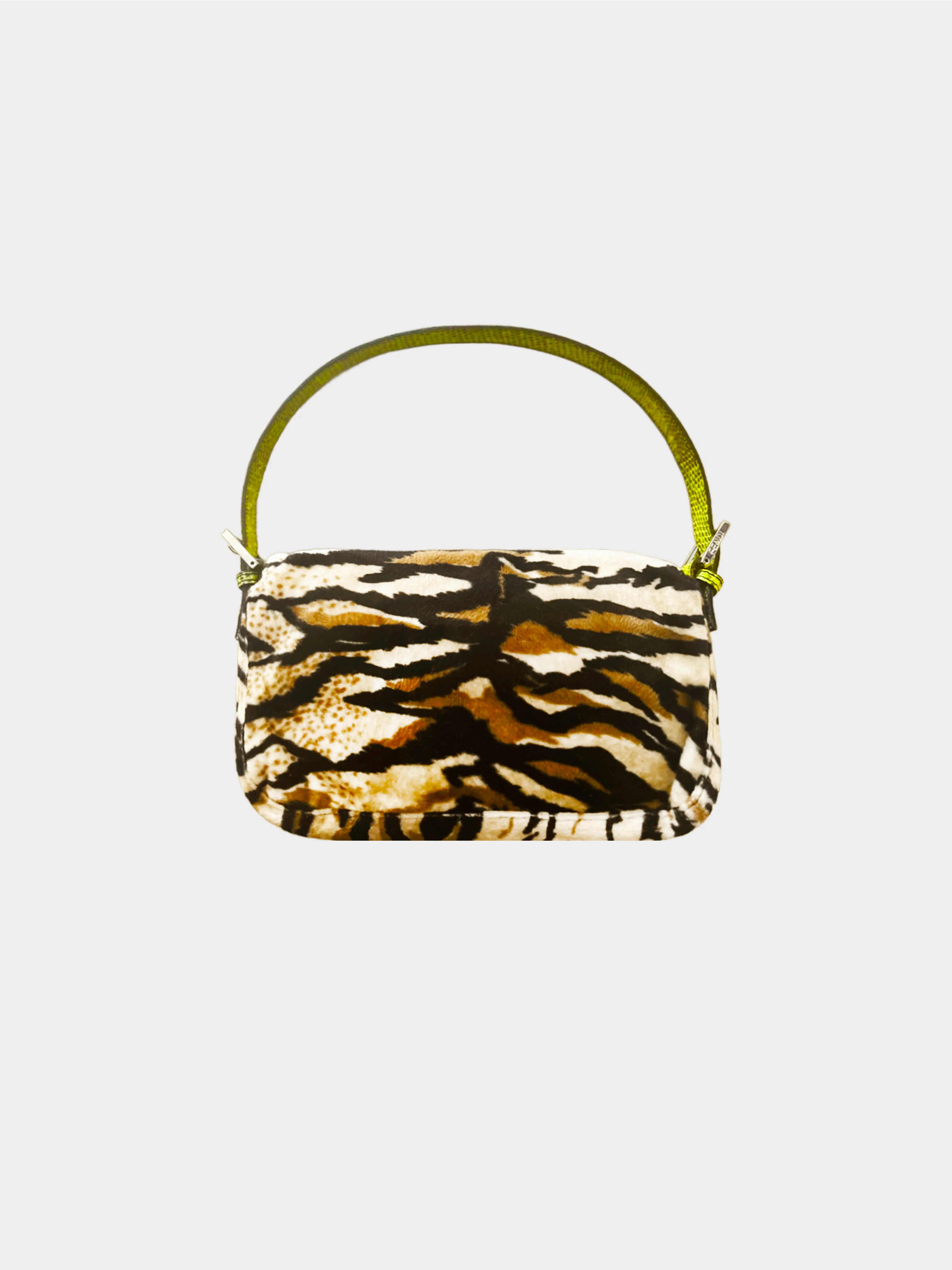 Fendi 2000s Zebra and Green Python Baguette - Image 2