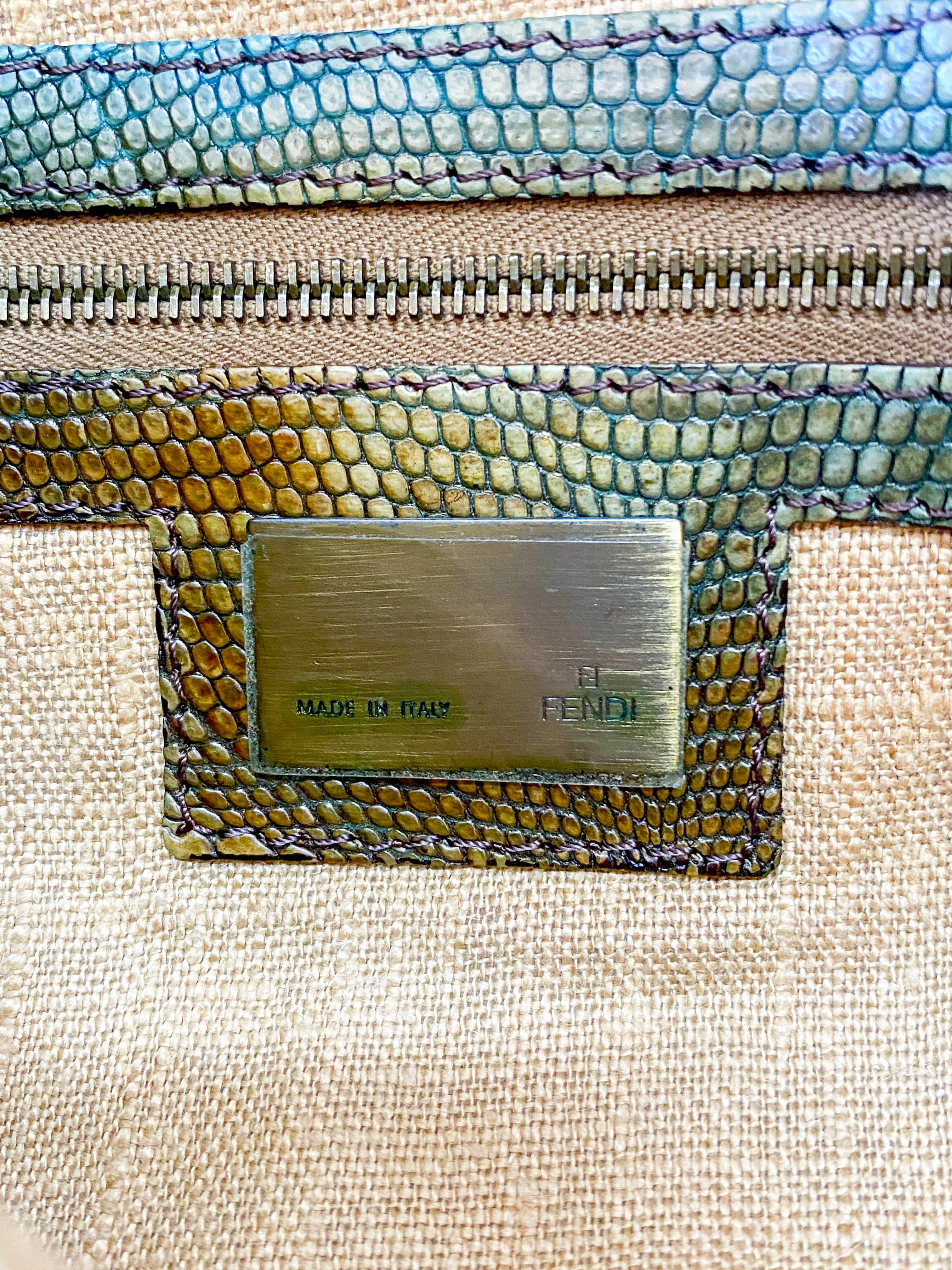 Fendi 2000s Zucca Canvas Ponyhair Baguette with Multicolored Leather - Image 6