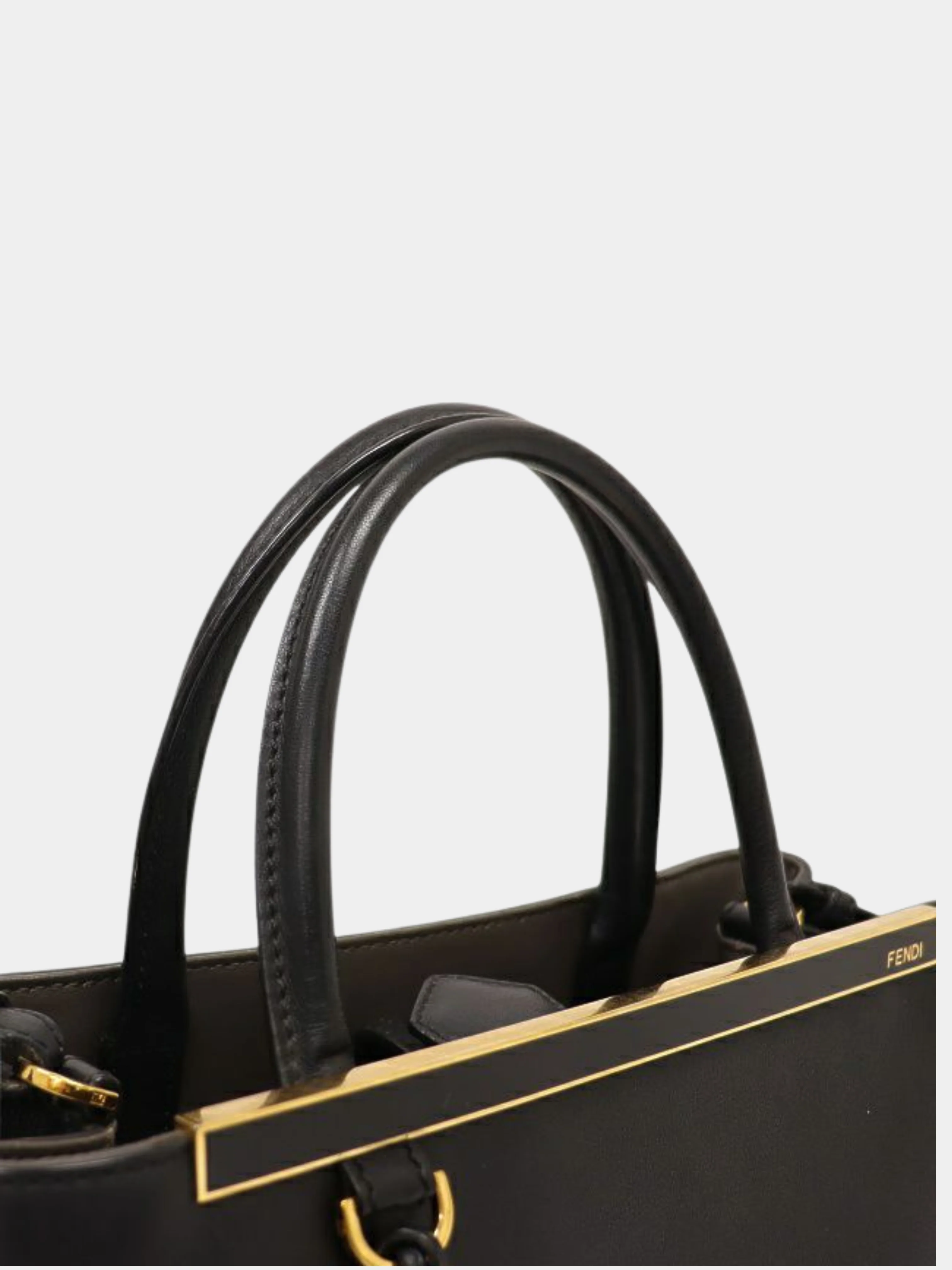 Fendi 2010s Black Leather 2Jours Tote Bag - Image 7