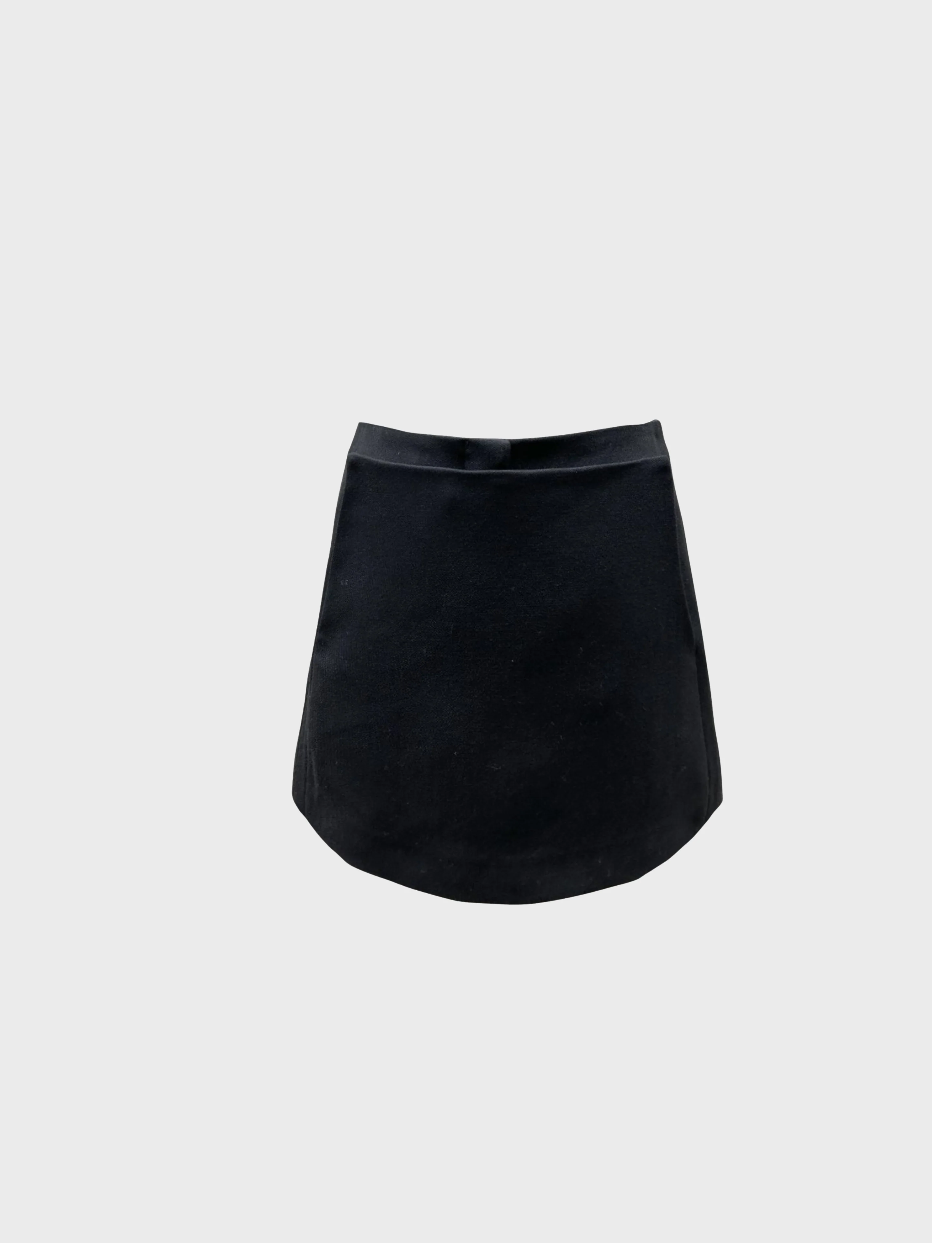 Fendi 2000s Black Wool Sailor Front Skort
