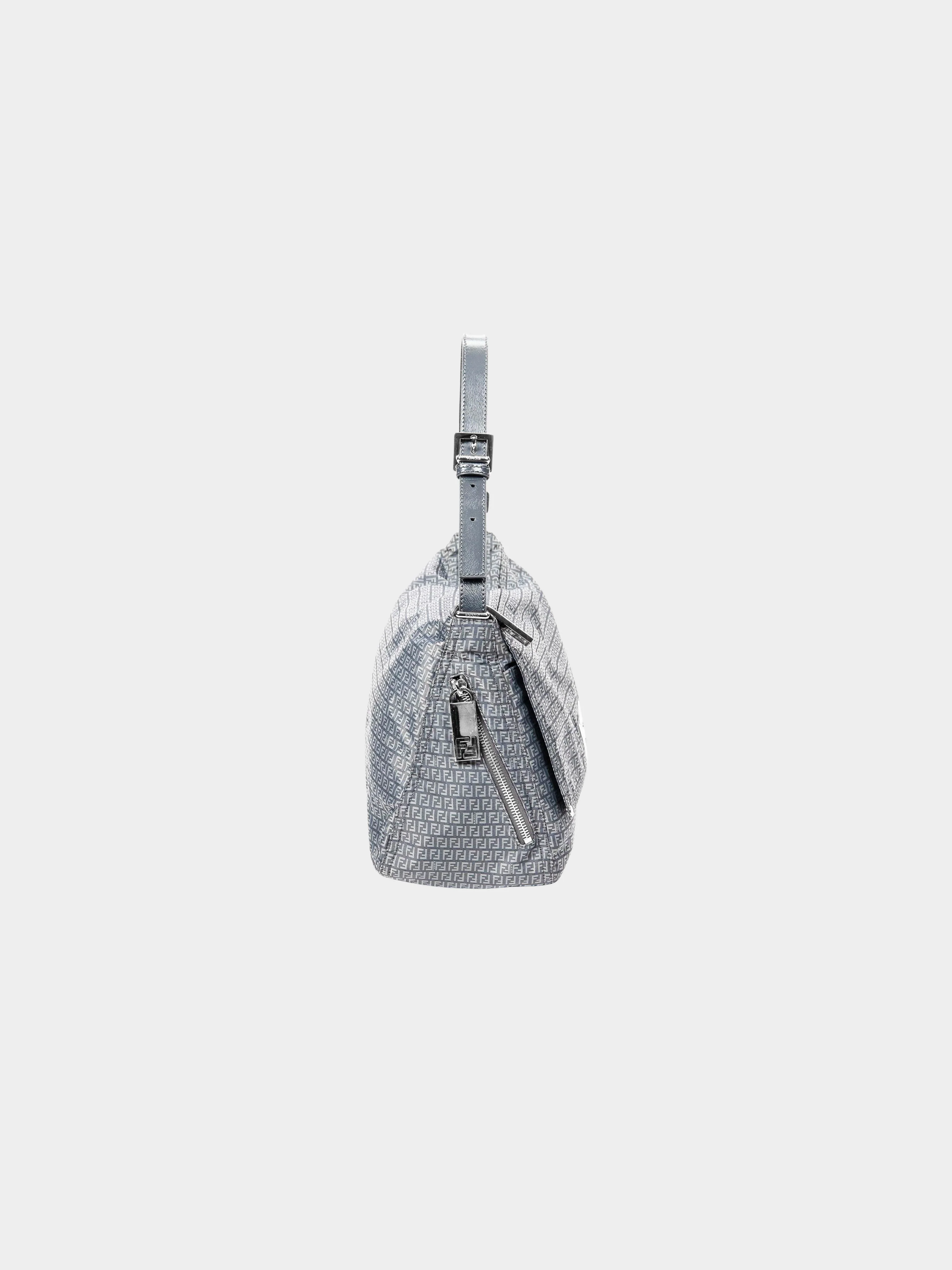 Fendi 2010s Grey Micro Zucchino Mamma Forever Baguette - Image 3