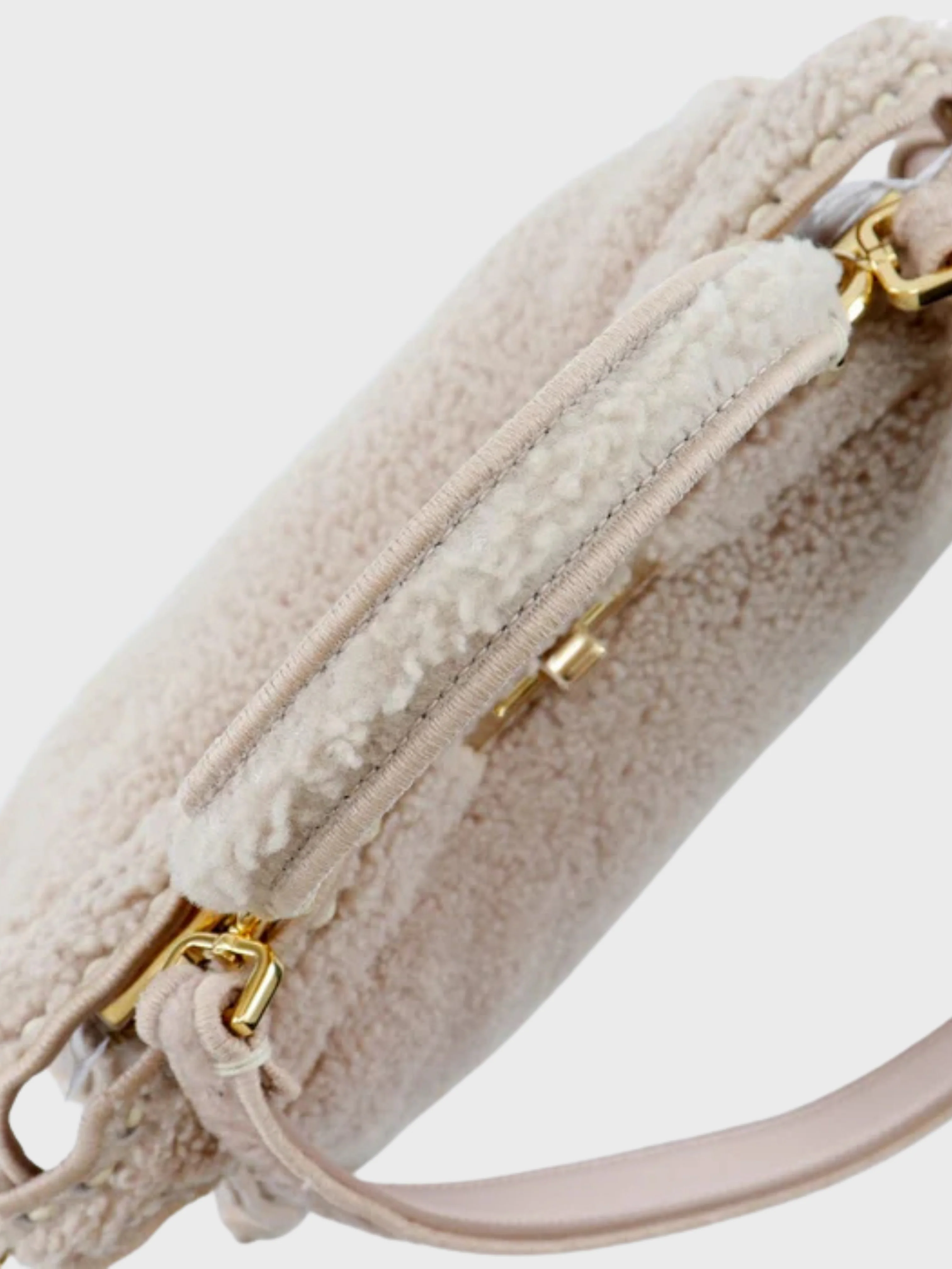 Fendi 2010s Pink Beige Shearling Peekaboo 2Way Handbag - Image 4