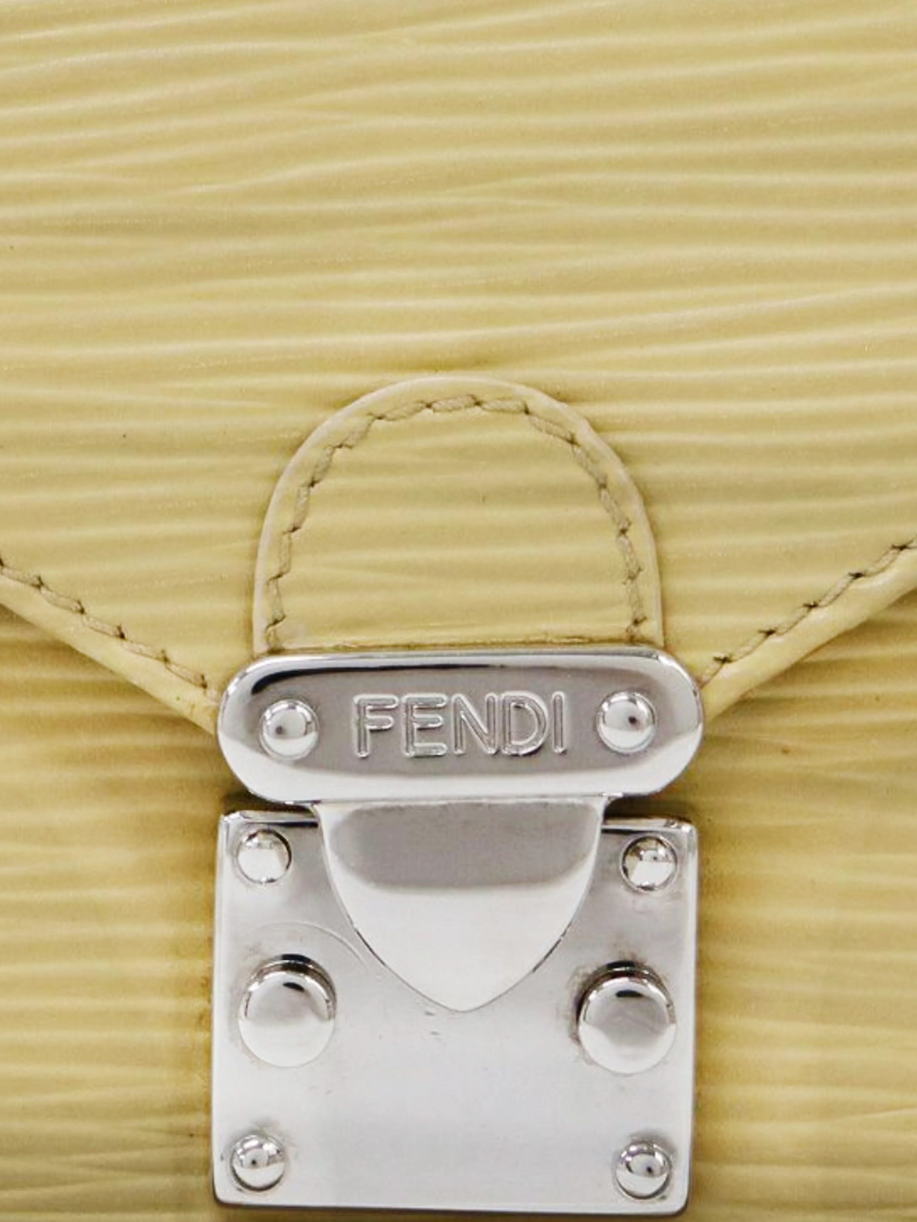 Fendi 2010s Yellow Leather Logo Hardware Mini Shoulder Bag - Image 7