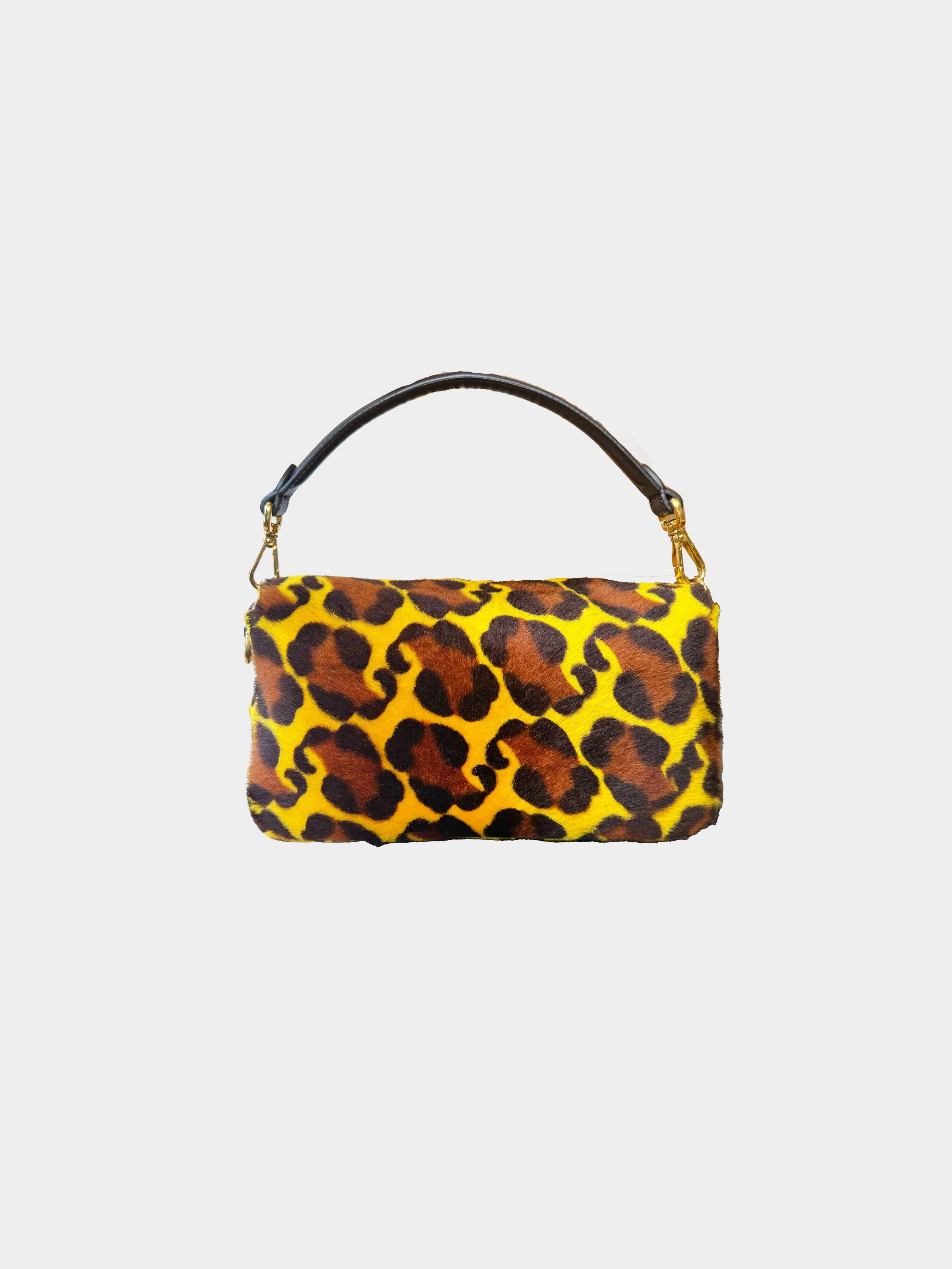 Fendi 2020 Yellow Pony Hair Cheetah Baguette - Image 2