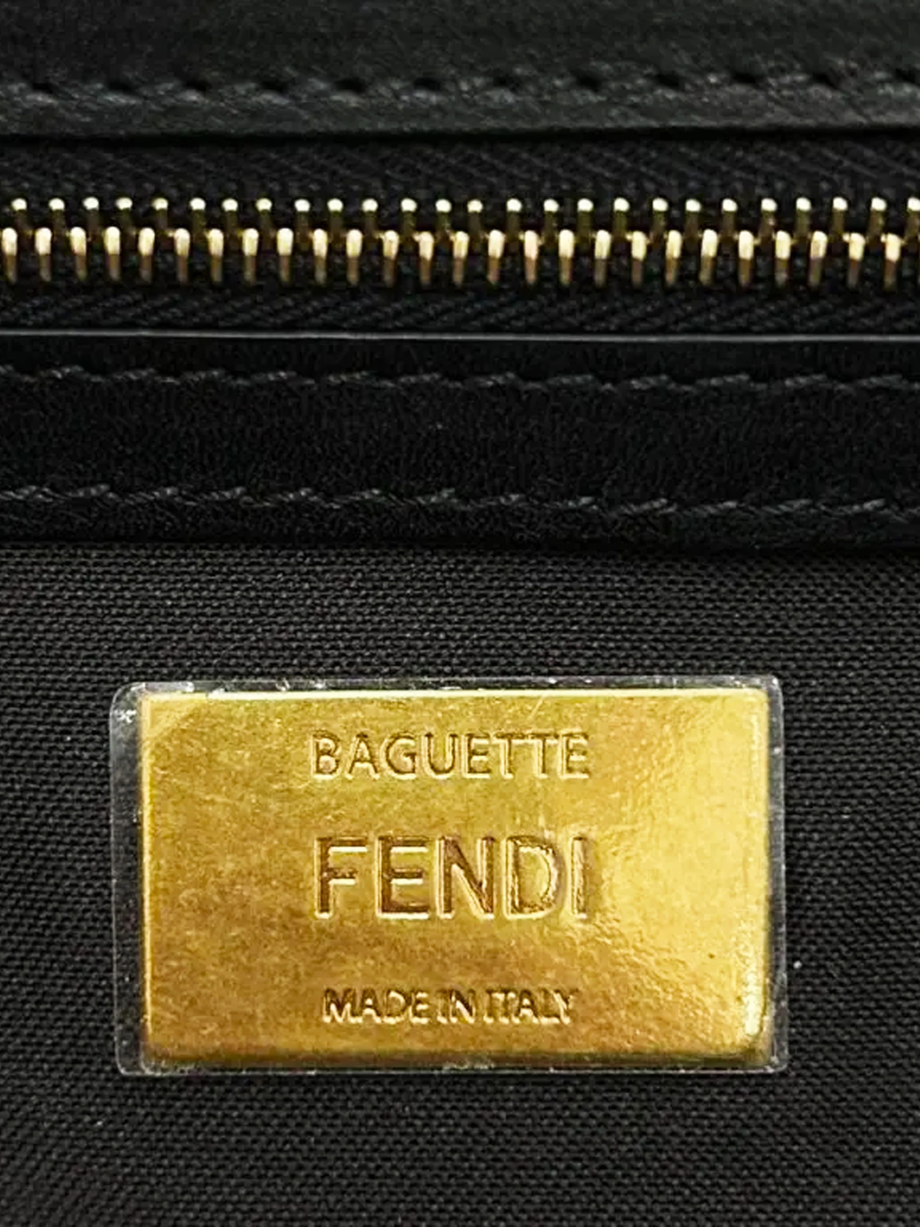 Fendi 2020s Brown Zucca Print Sheepskin Baguette - Image 6
