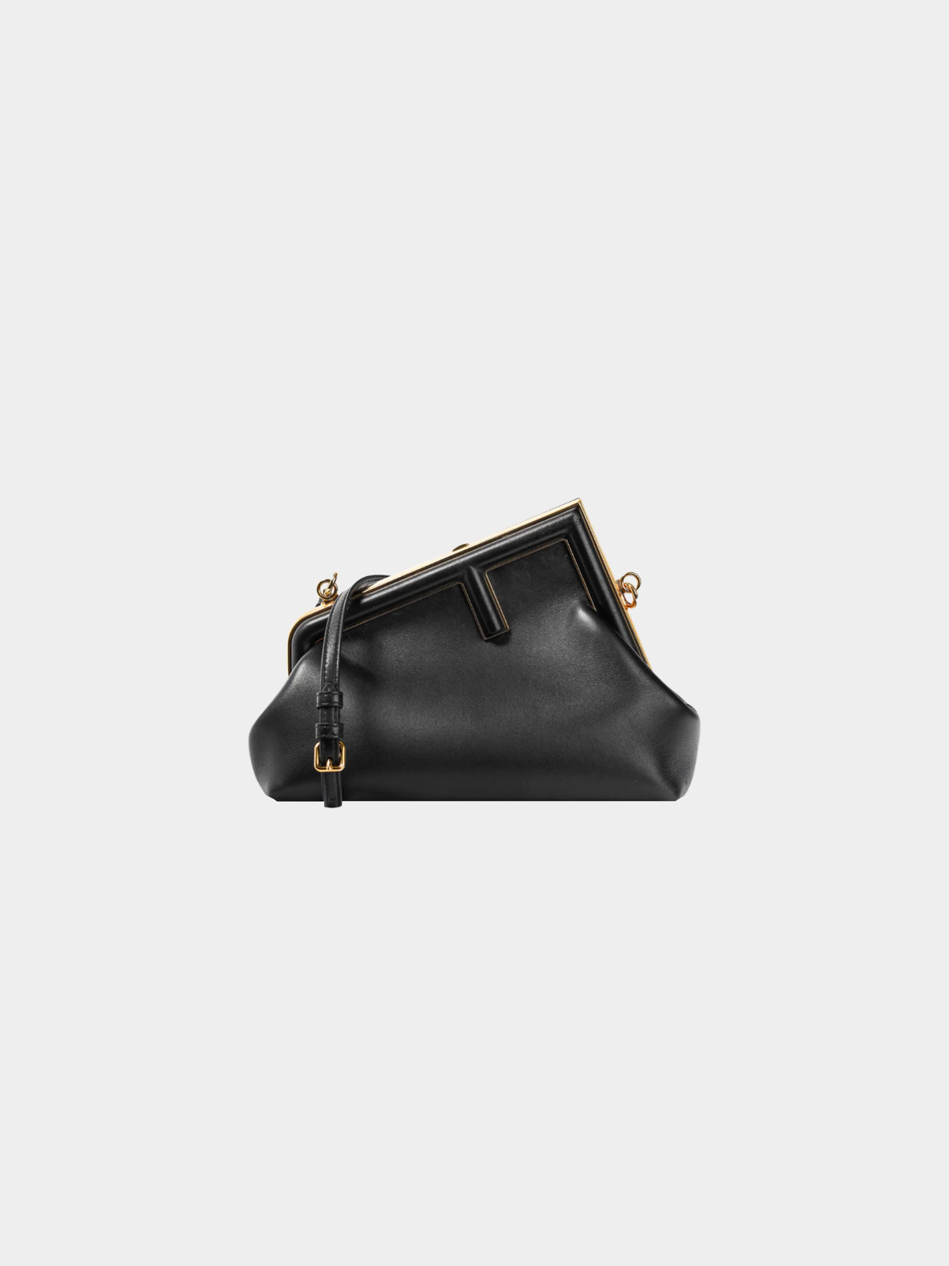 Fendi 2020s Small Black Nappa Leather First Bag