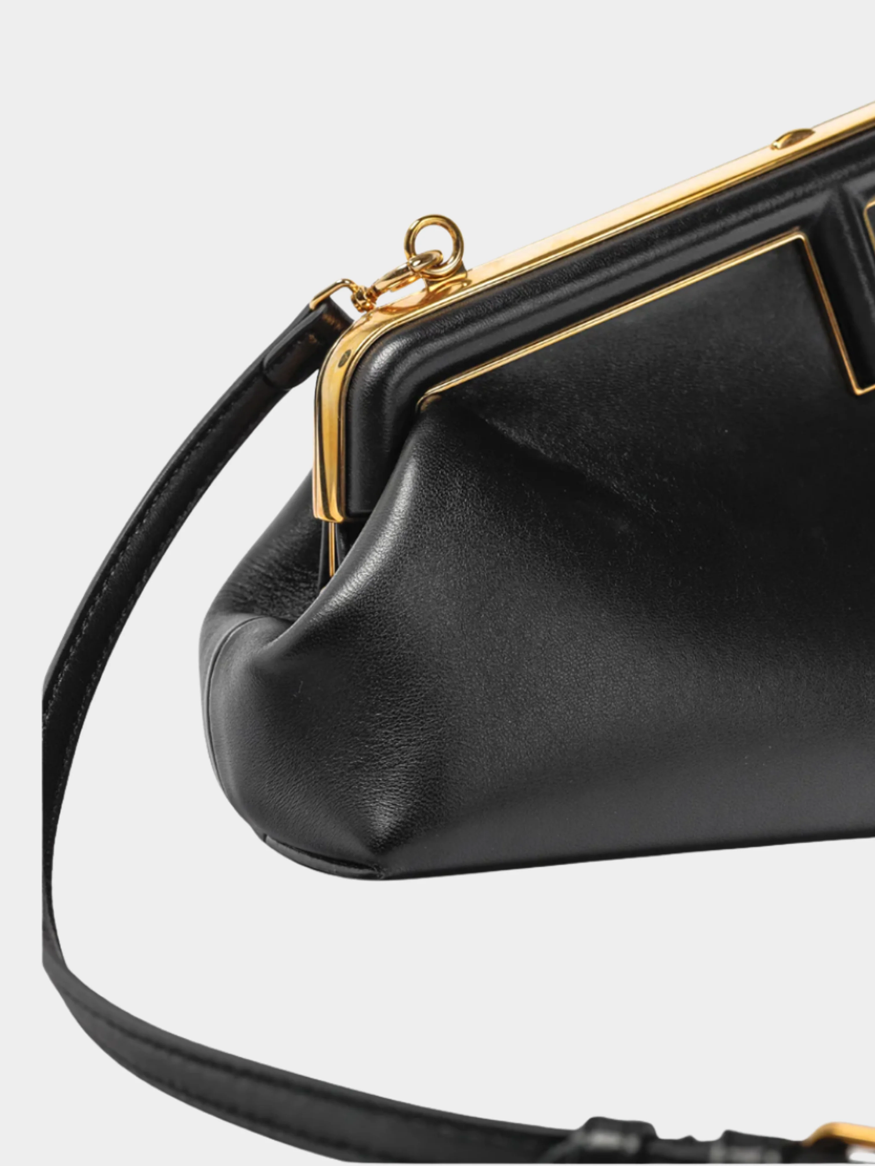 Fendi 2020s Small Black Nappa Leather First Bag - Image 4