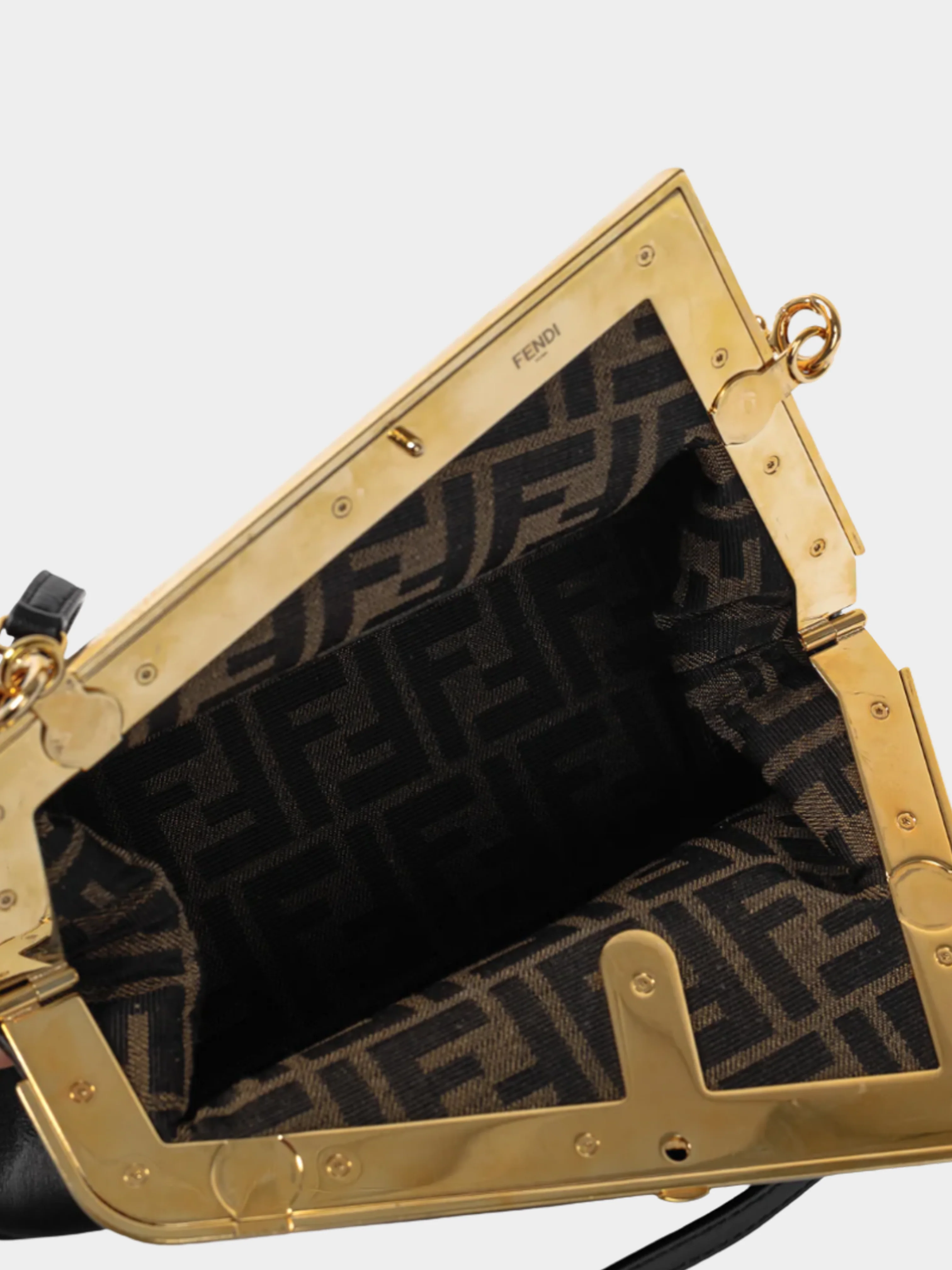 Fendi 2020s Small Black Nappa Leather First Bag - Image 5