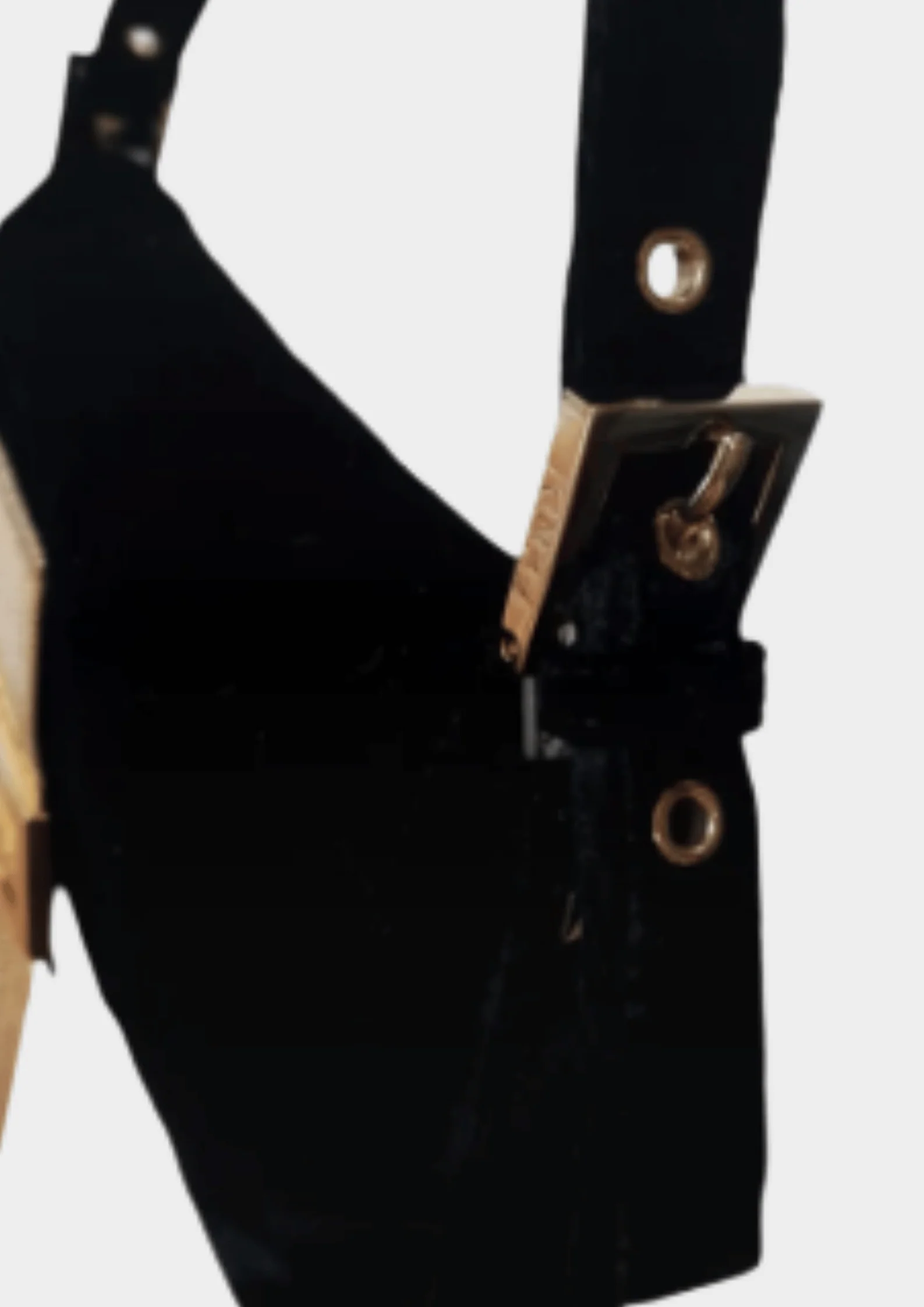 Fendi Baguette 2000s Rare Black Velvet with Gold Metal Tassles - Image 3