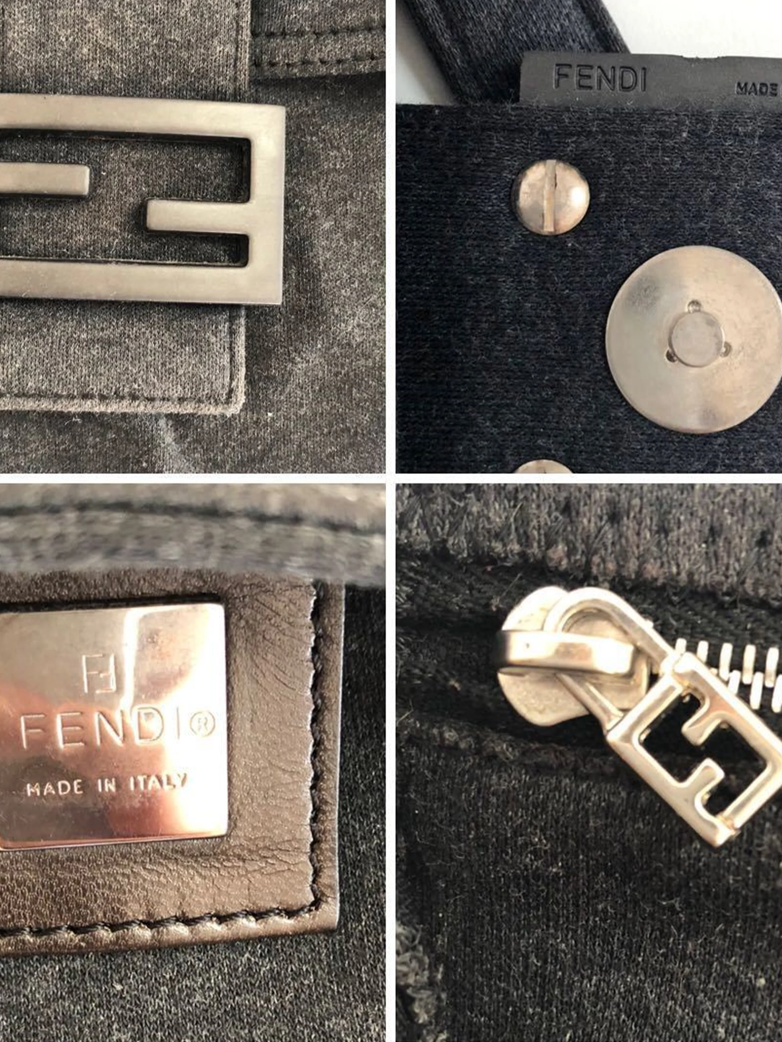 Fendi Black 2000s Canvas Baguette - Image 5