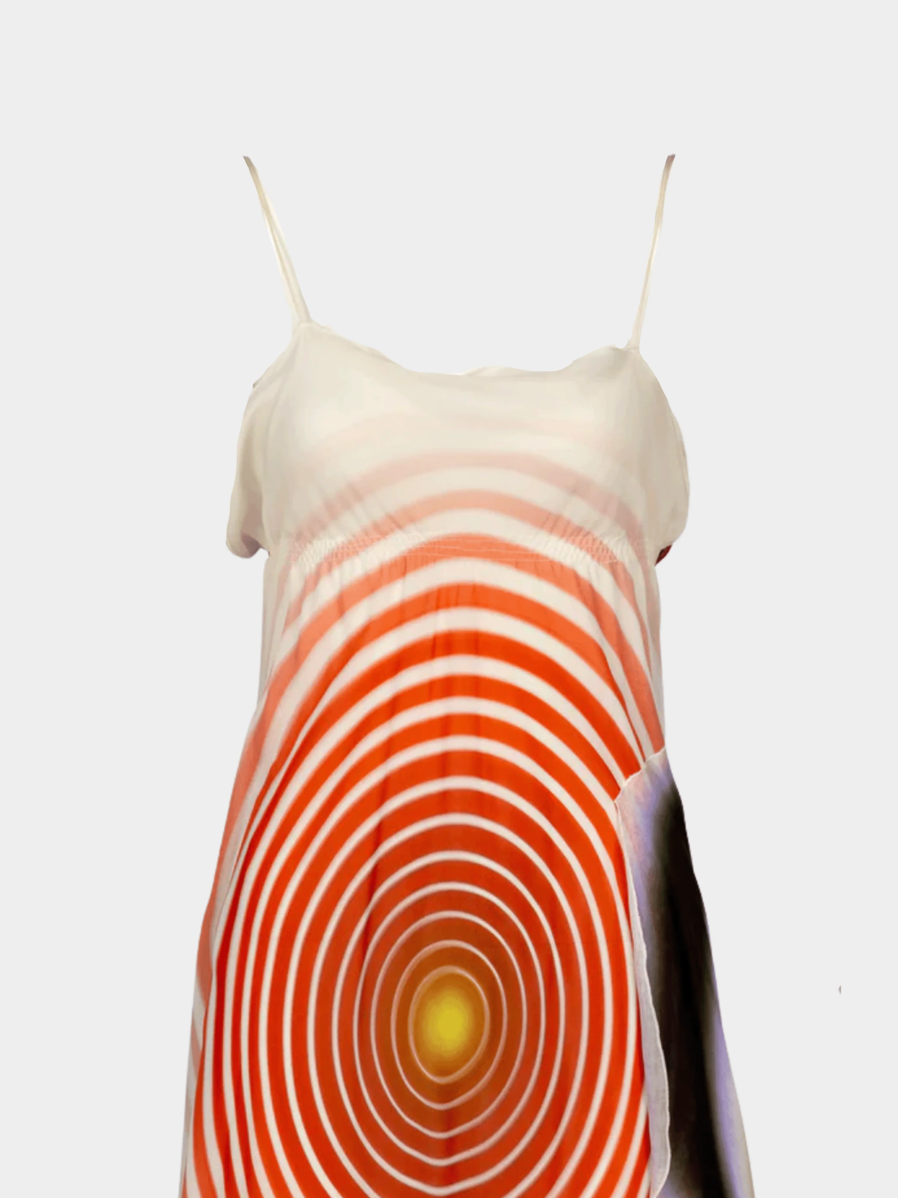 Fendi by Karl Lagerfeld SS 2008 Radiating Circles Silk Chiffon Dress - Image 3