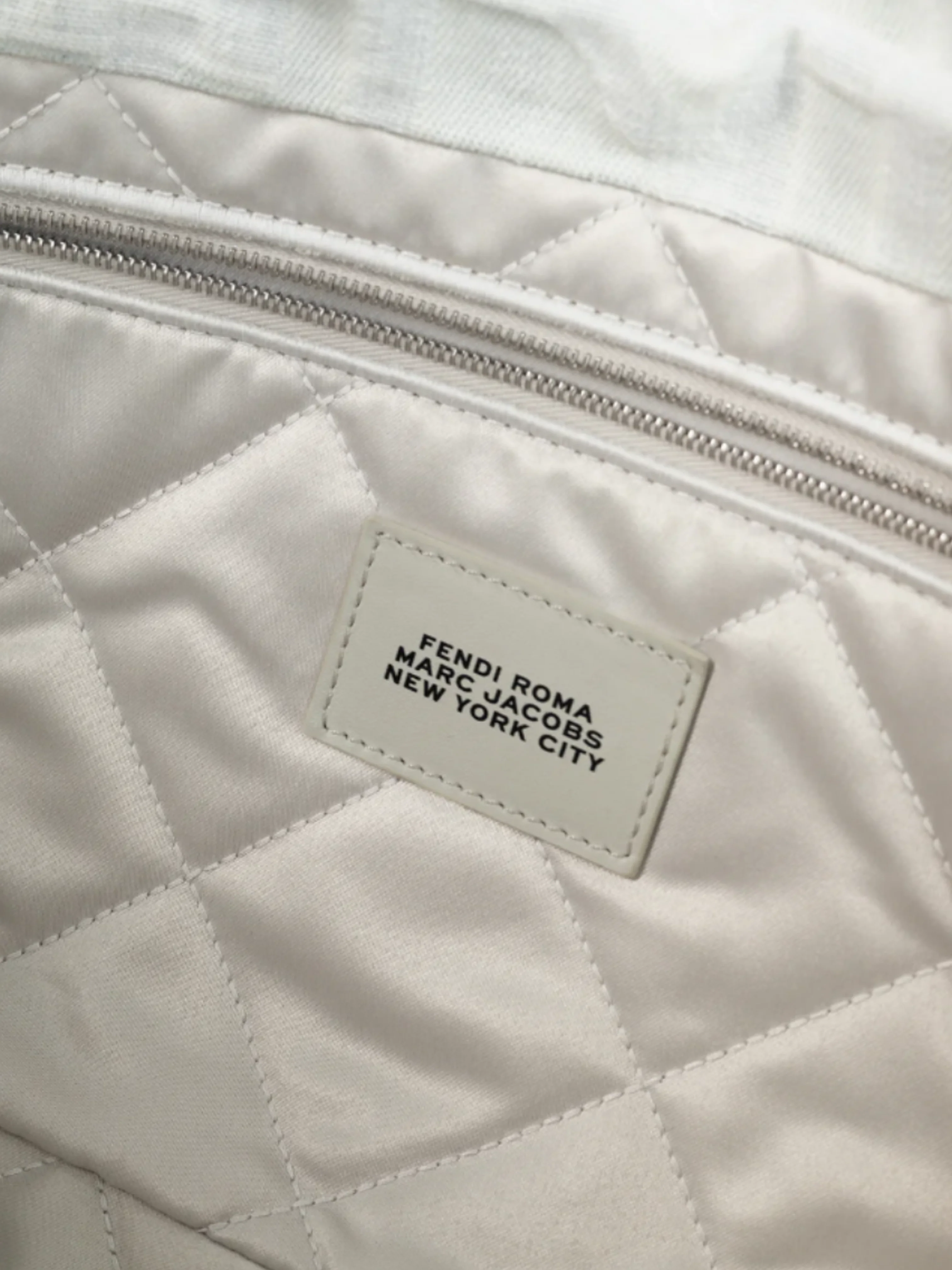 Fendi by Marc Jacobs SS 2023 Limited Maxi Baguette White Denim Shoulder Bag - Image 6
