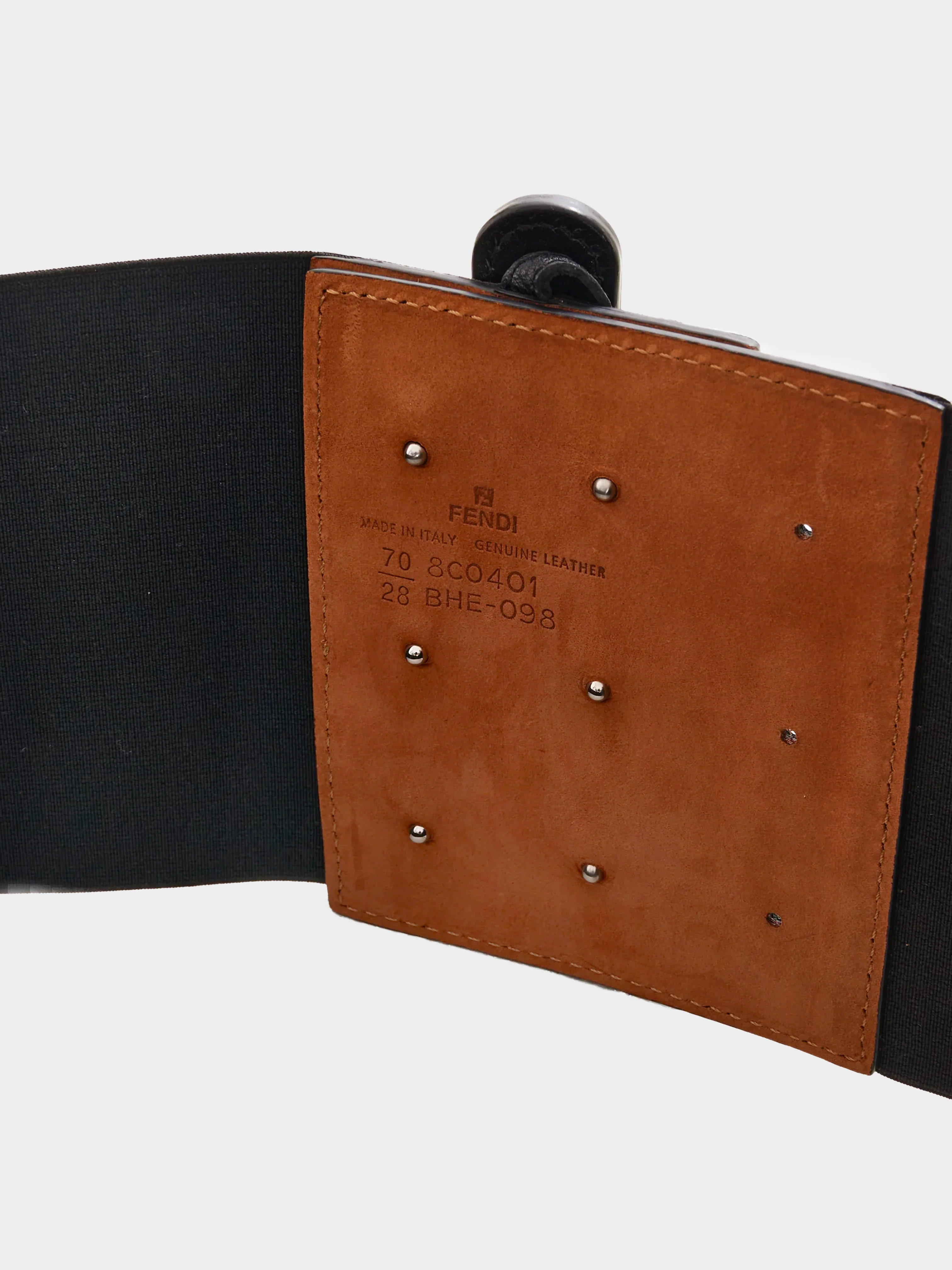 Fendi Early 2000s Black Leather Waistband Corset Belt - Image 5