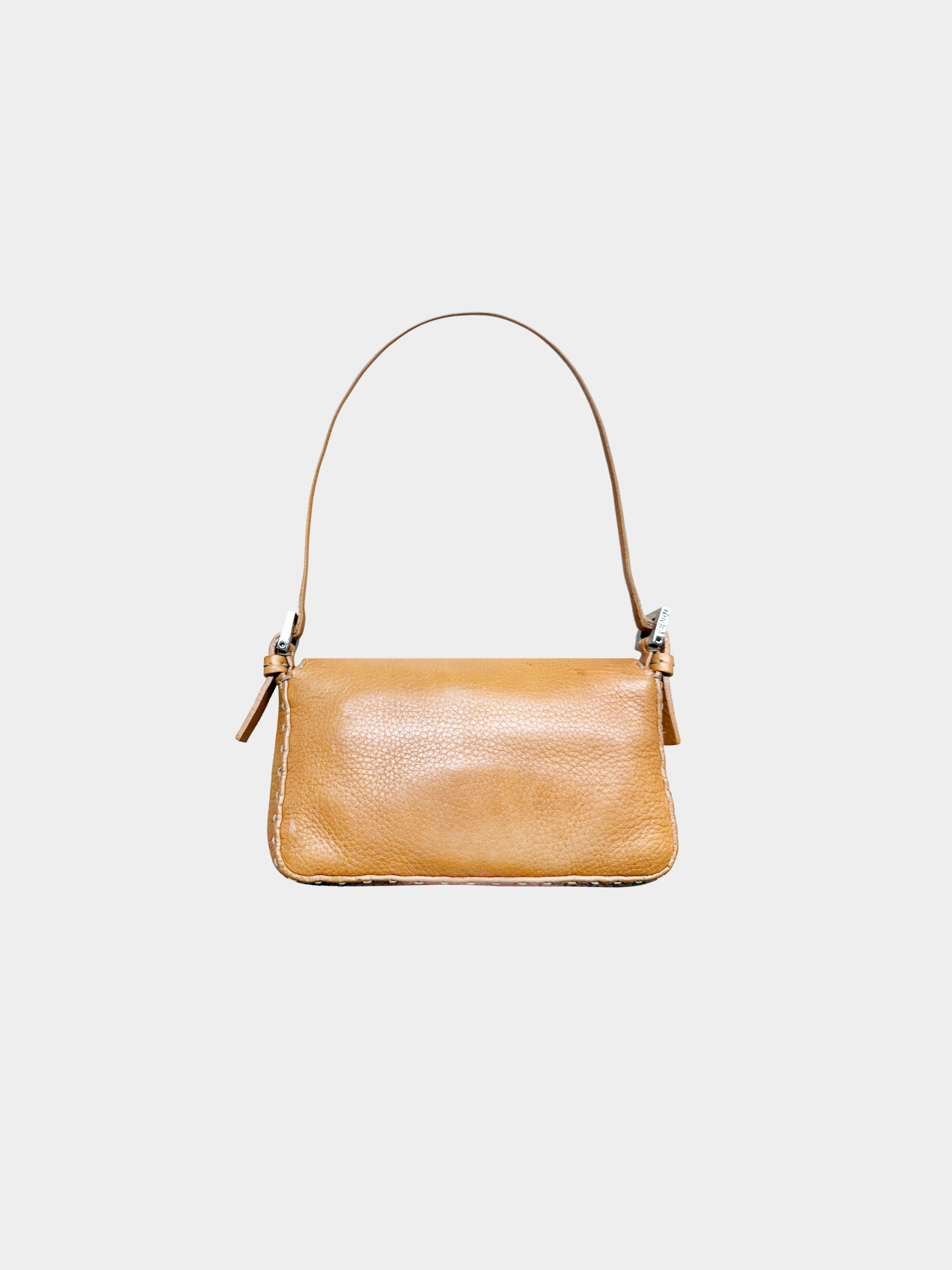 Fendi Early 2000s Brown Leather Selleria Mini Baguette Bag - Image 2