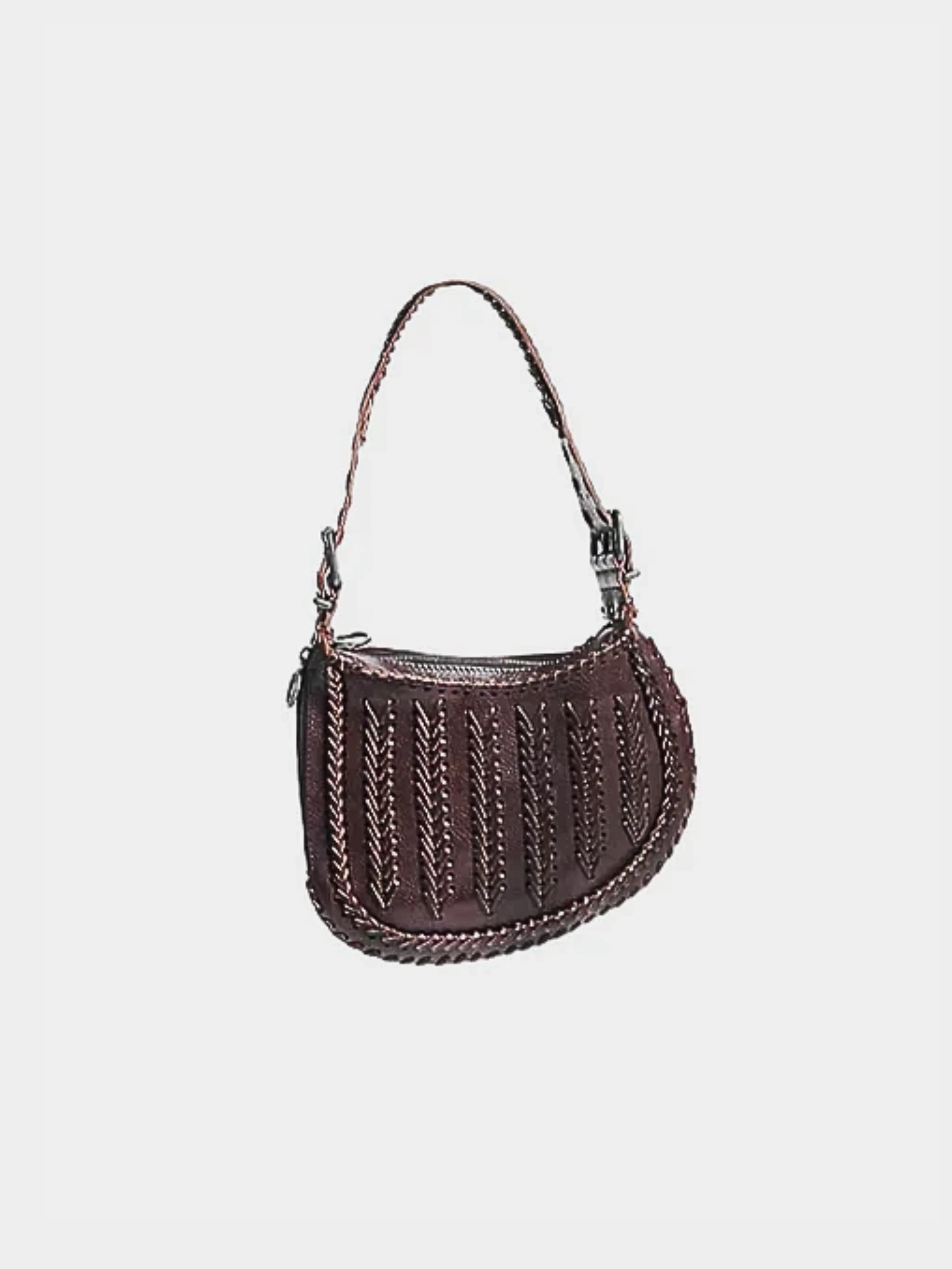 Fendi FW 2002 Brown Leather Oyster Bag