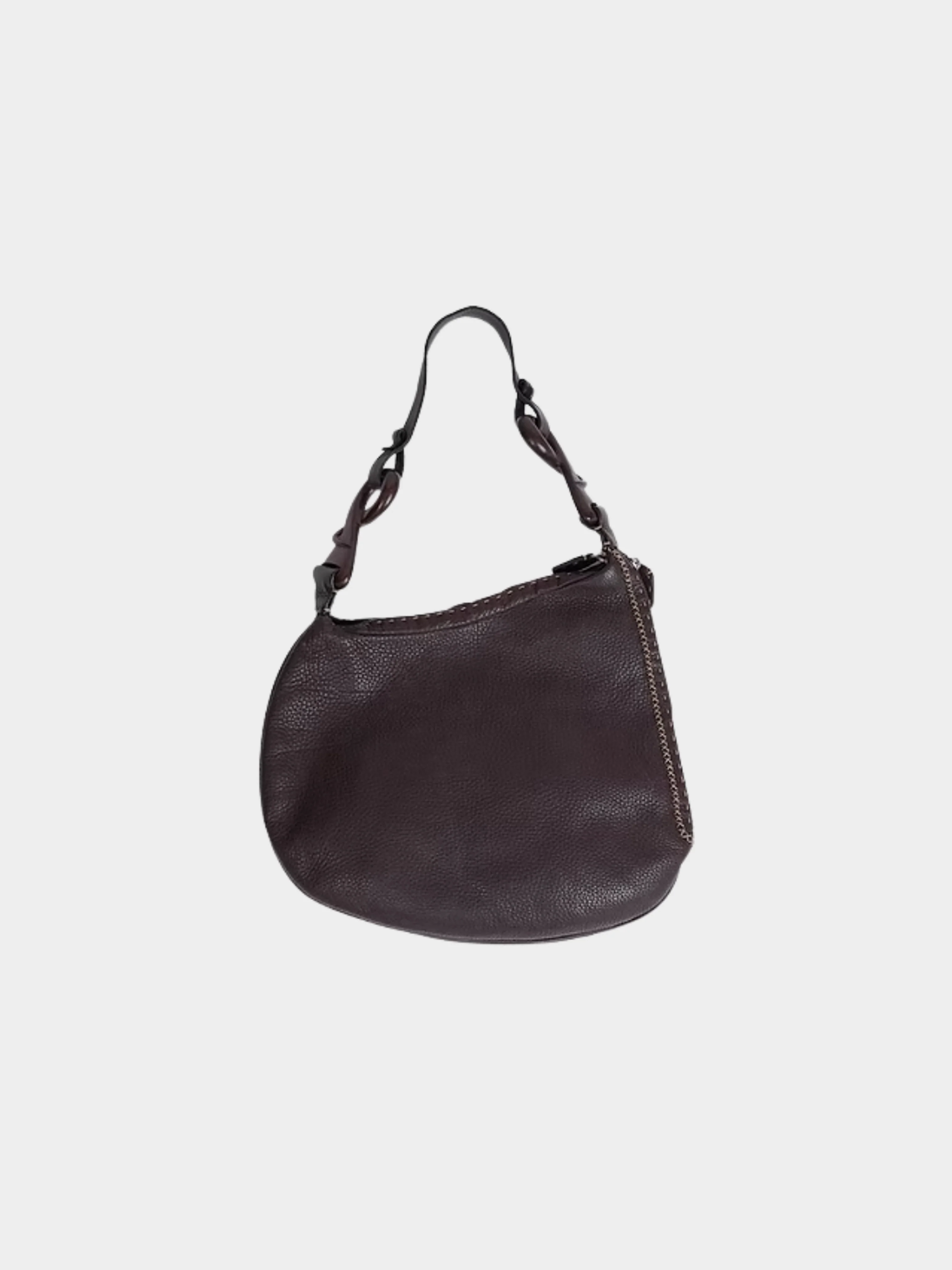 Fendi FW 2002 Brown Spider Web Oyster Bag - Image 2