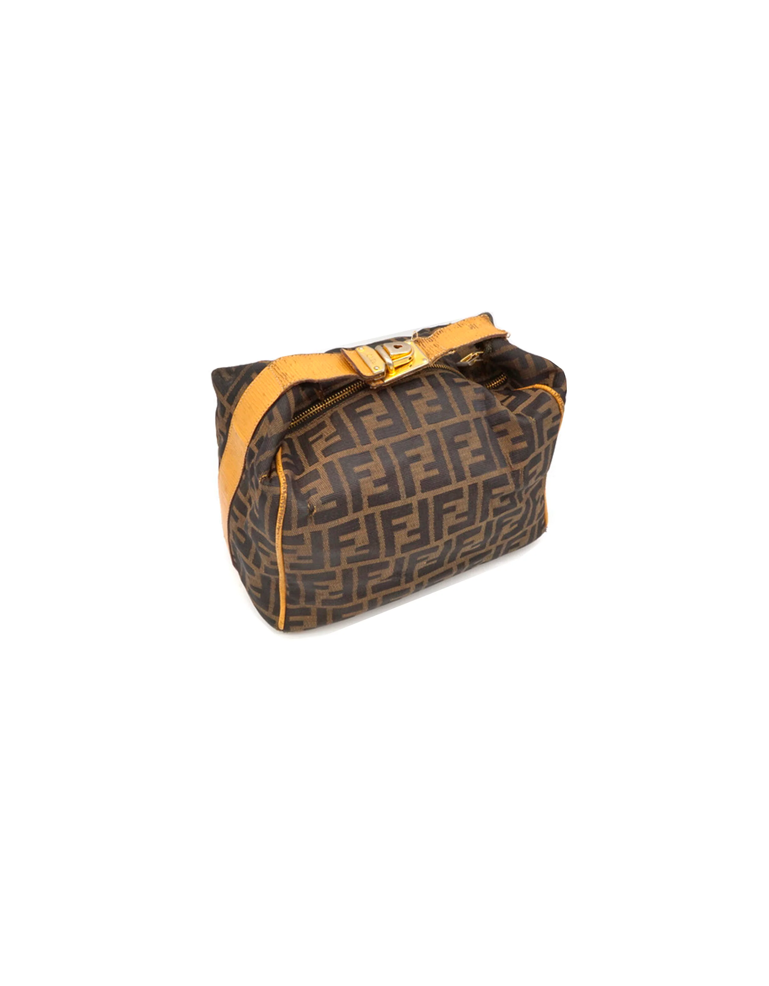 Fendi Gold 2000s Zucca Pouch Bag - Image 3