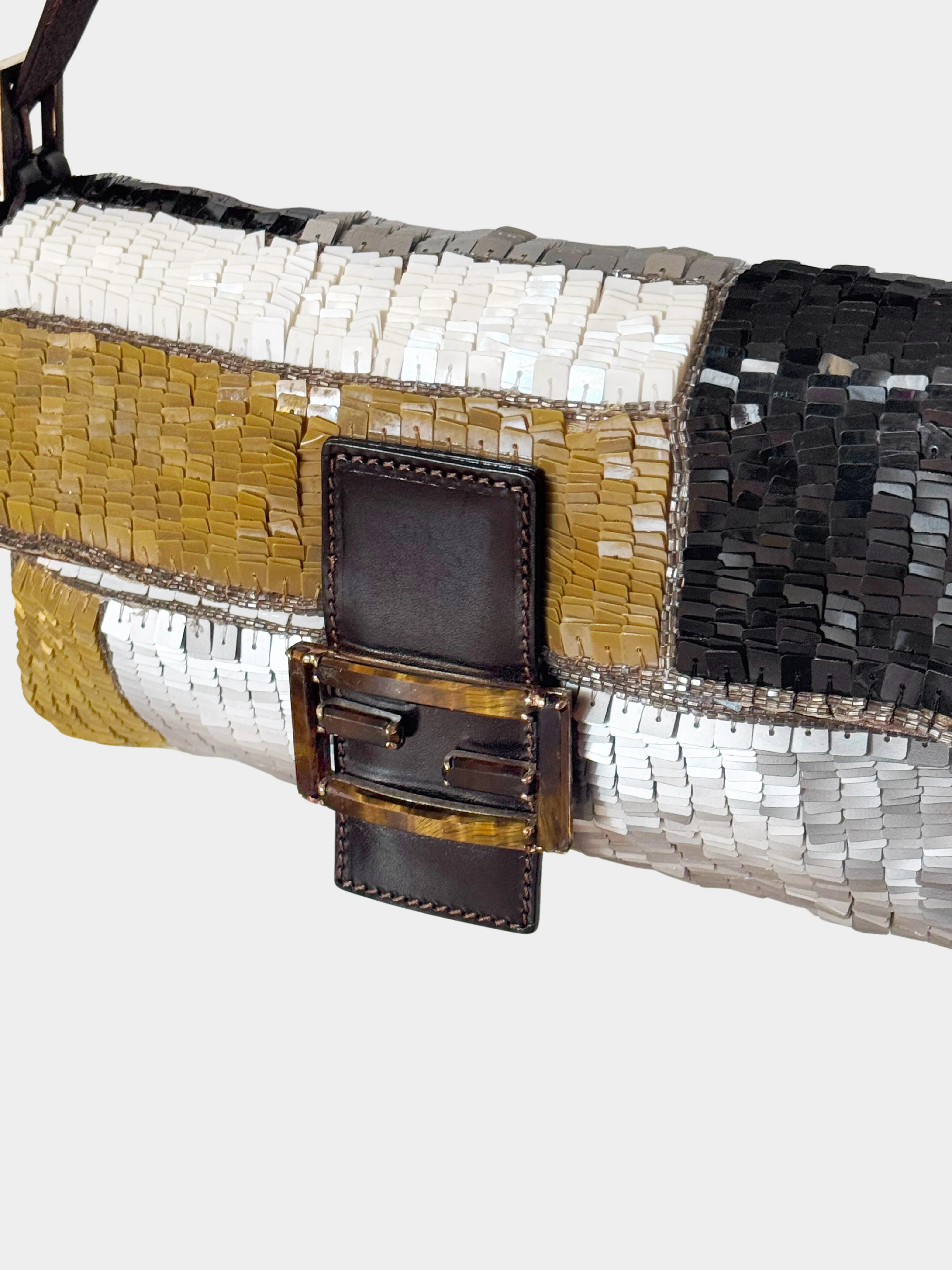 Fendi Late 1990s Multicolor Sequin Paillettes and Beaded Baguette - Image 3