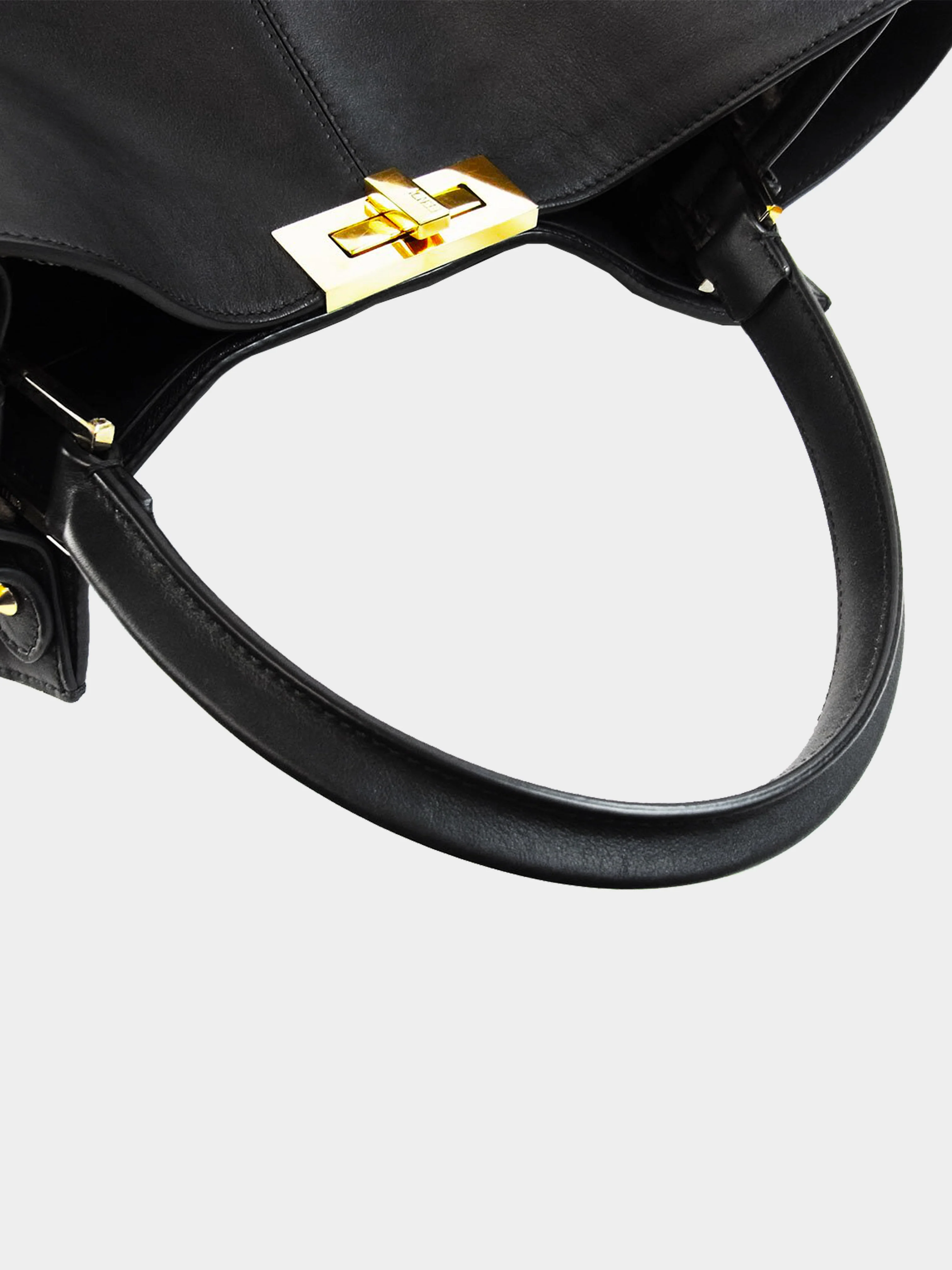 Fendi Late 2010s Black Leather Large Peekaboo X-Lite Bag - Image 4